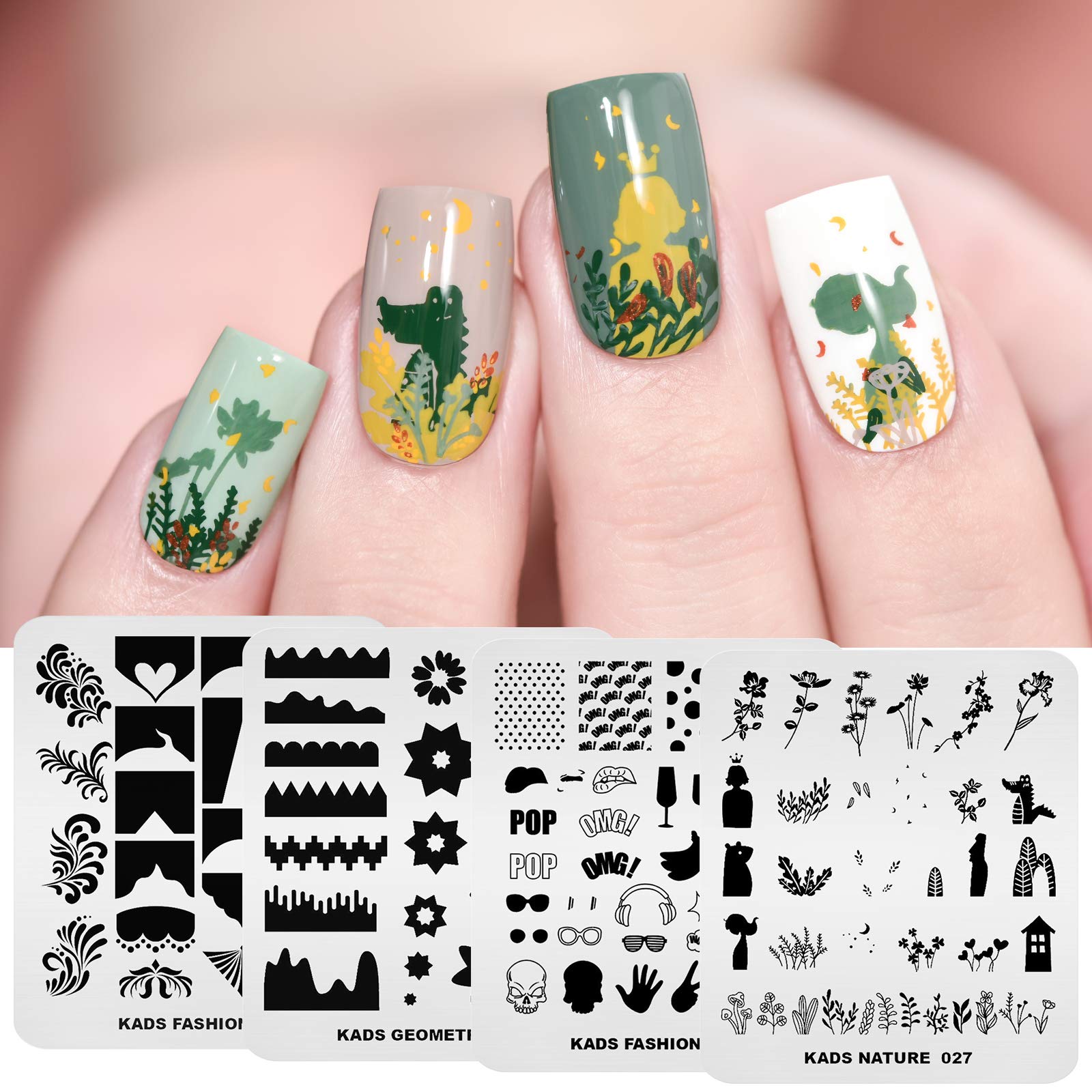 20Pcs Nail Stamp Plates Set - Floral, Animal & Chinese Style Nail Art Stamping Templates for DIY Manicure | Perfect for Home Salon, Nail Parties & Professional Use