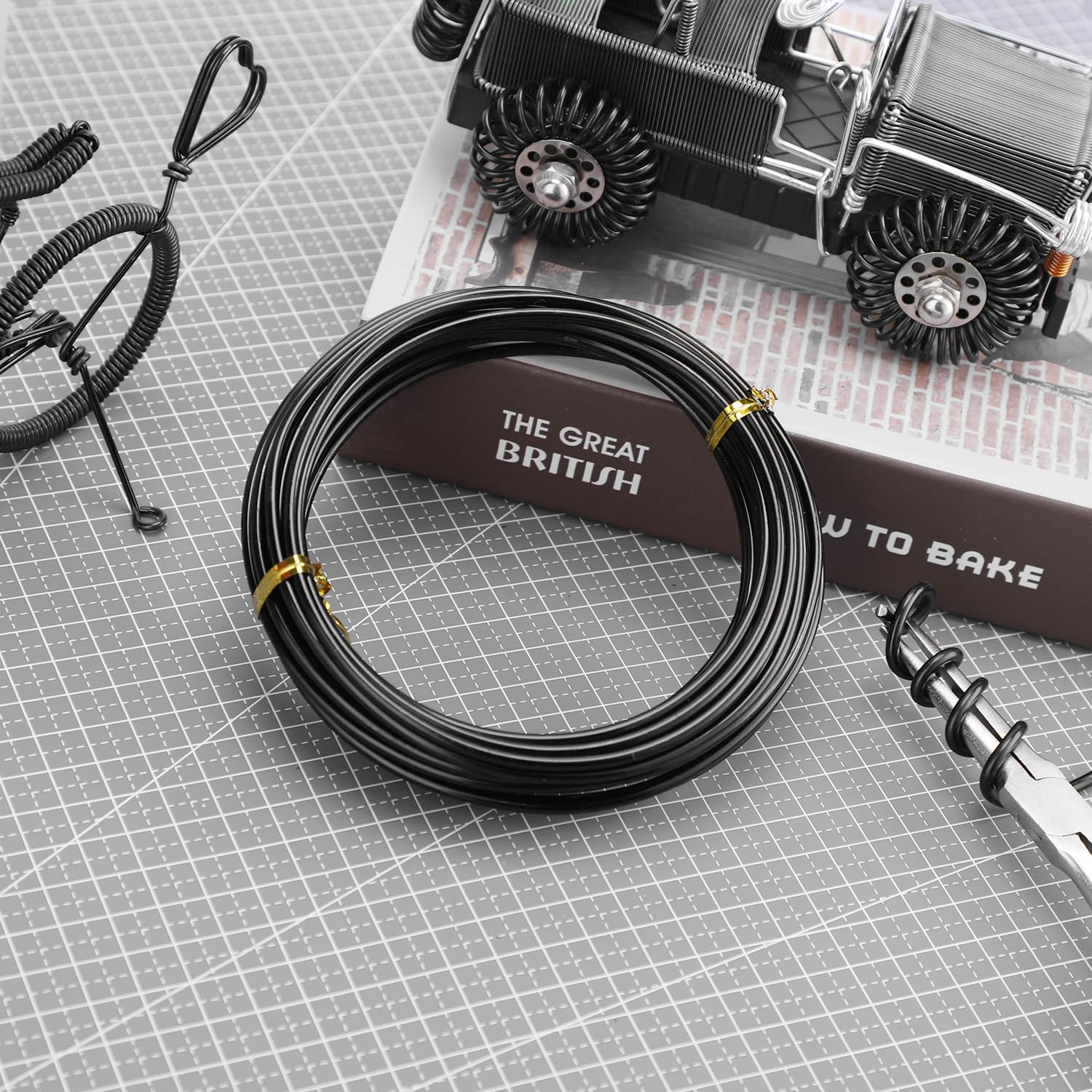 16.4 Feet Black Aluminum Craft Wire - 3mm Thickness Bendable Metal Wire for DIY Jewelry Making, Sculptures, Floral Arrangements & Home Decor Crafts