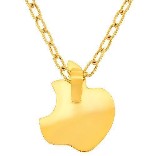 14K Solid Yellow Gold Women's Diamond Custom Apple Pendant Necklace - 3.91 Carat Total Weight - Perfect Gift for Her, Birthday, Anniversary & Special Occasions