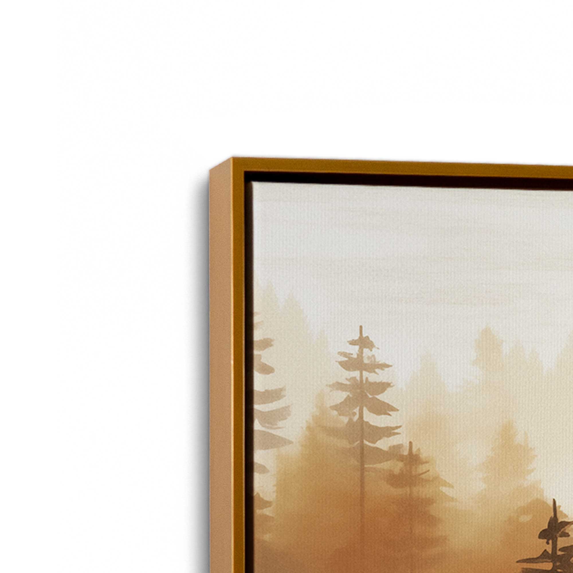 Golden Mist Woodland Canvas Print - Nature Wall Art for Living Room, Bedroom & Office Decor