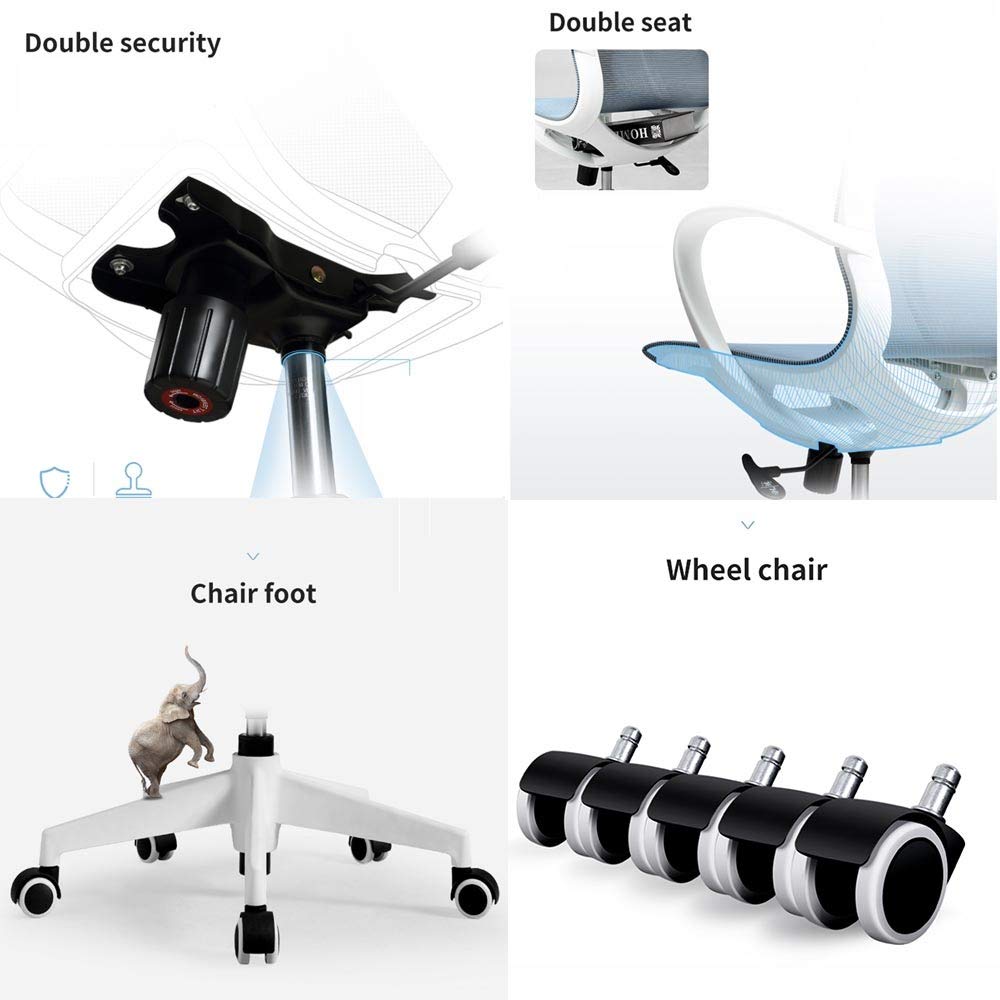 Ergonomic Office Chair with Lumbar Support - Adjustable Swivel Computer Desk Chair for Home & Conference, Black - Comfortable Task Chair for Long Hours of Work & Gaming