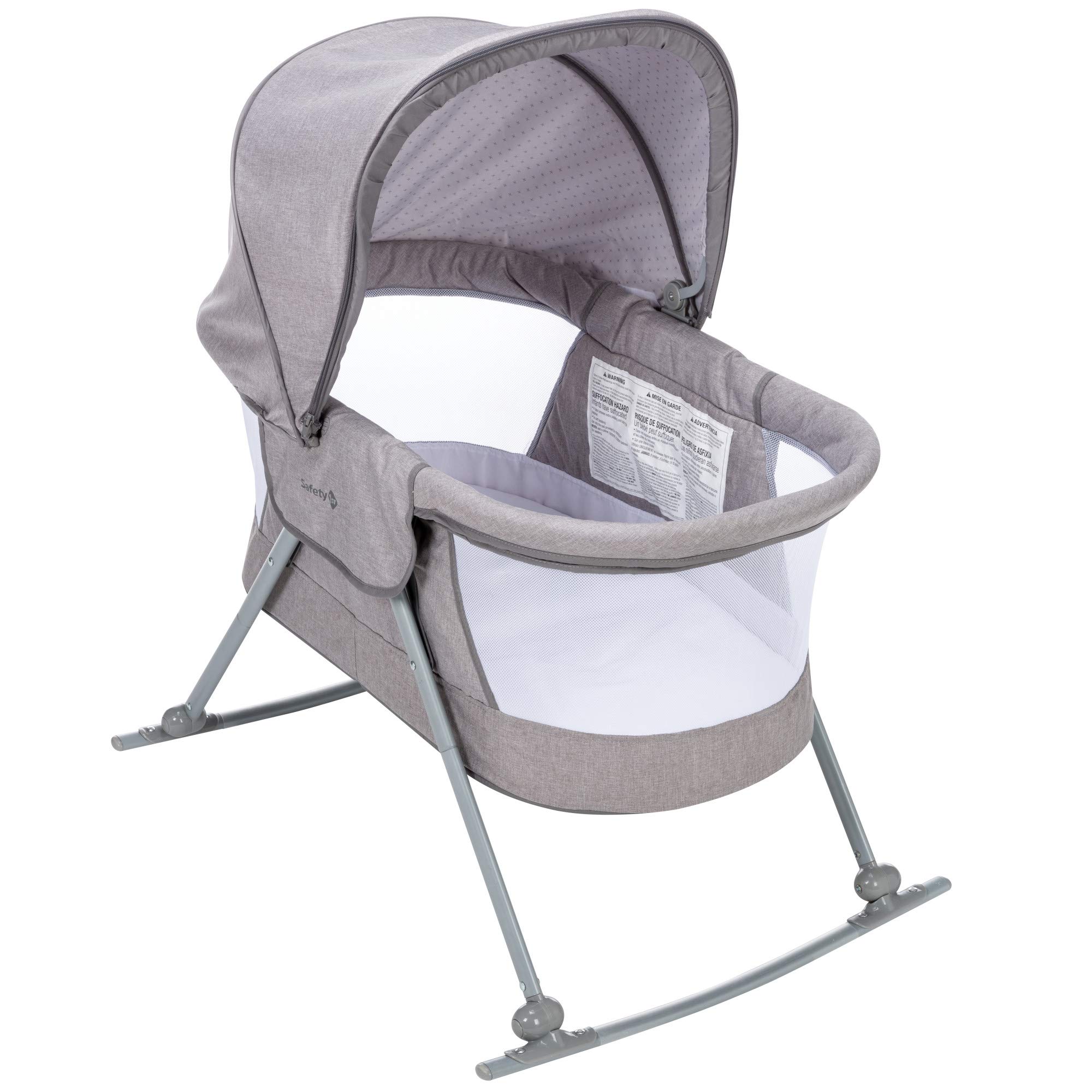 Safety 1st Star Gazer Rocking Bassinet - Portable Baby Crib for Newborns & Infants | Lightweight Nursery Bed for Daytime Naps & Nighttime Sleep | Perfect for Home, Travel & Grandparents' House