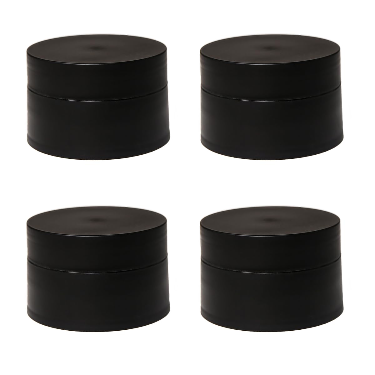 4 Pack Black 1.7 oz Plastic Travel Containers for Creams & Lotions - Leakproof Cosmetic Jars with Lids for Toiletries, Makeup & Skincare - Perfect for Airplane Carry-on & TSA Compliance