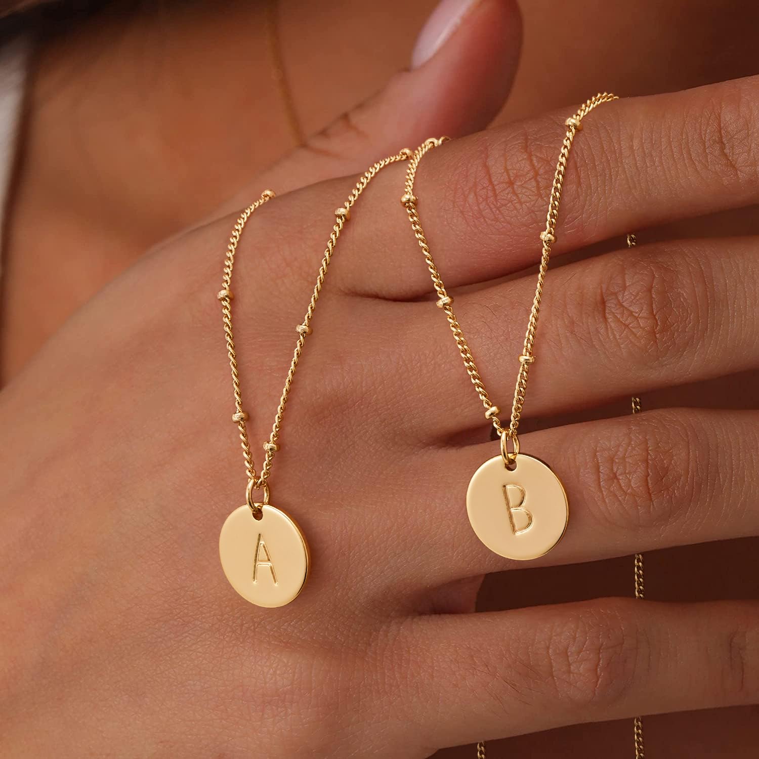 BENEIGE 14K Gold Plated Initial Necklace for Women - Personalized Letter Pendant, Dainty Layered Gold Necklace Jewelry Gift for Her | Perfect for Birthday, Anniversary, Valentine's Day & Everyday Wear
