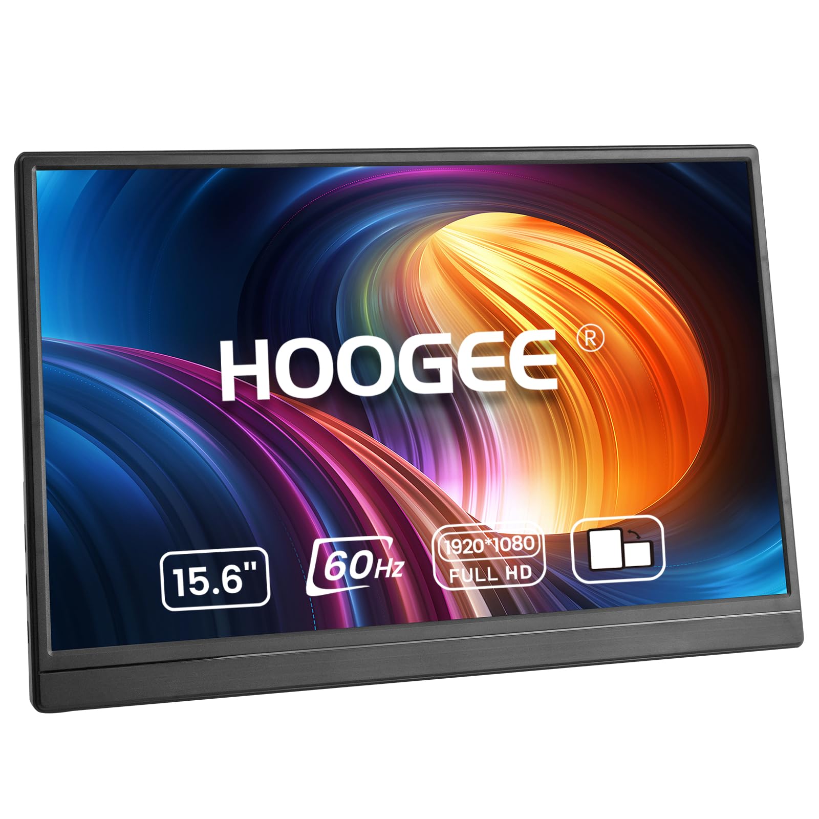 15.6 Inch Portable Monitor - 1080P HDR Dual Screen Folding Display with Stand & VESA Mount for Laptop, PC, Phone, Gaming - Ideal for Work, Travel, and Multi-Tasking (15.6 Inches)