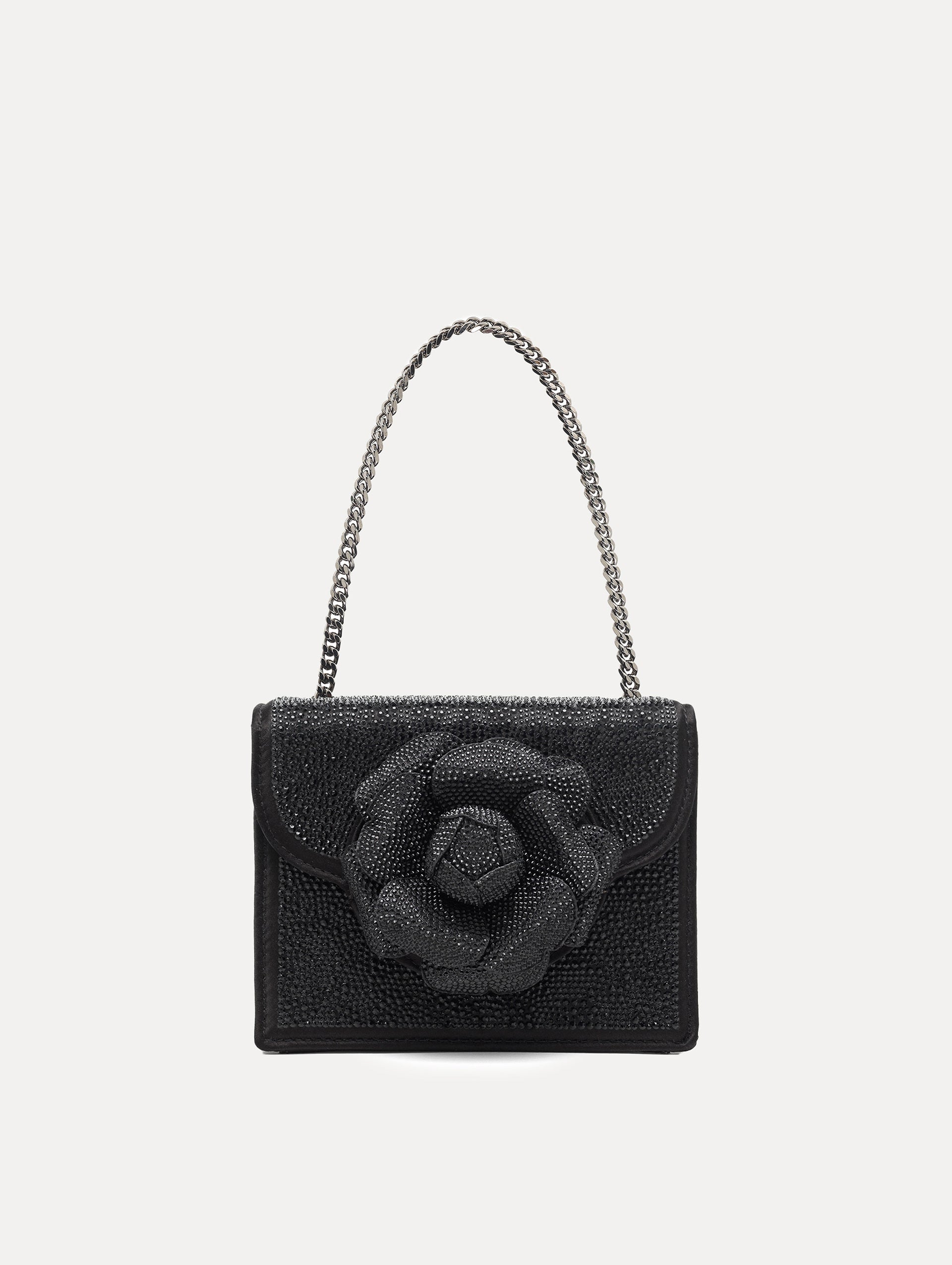 Elegant Crystal Pavé Mini TRO Bag - Stylish Women's Evening Clutch for Parties, Weddings & Special Occasions