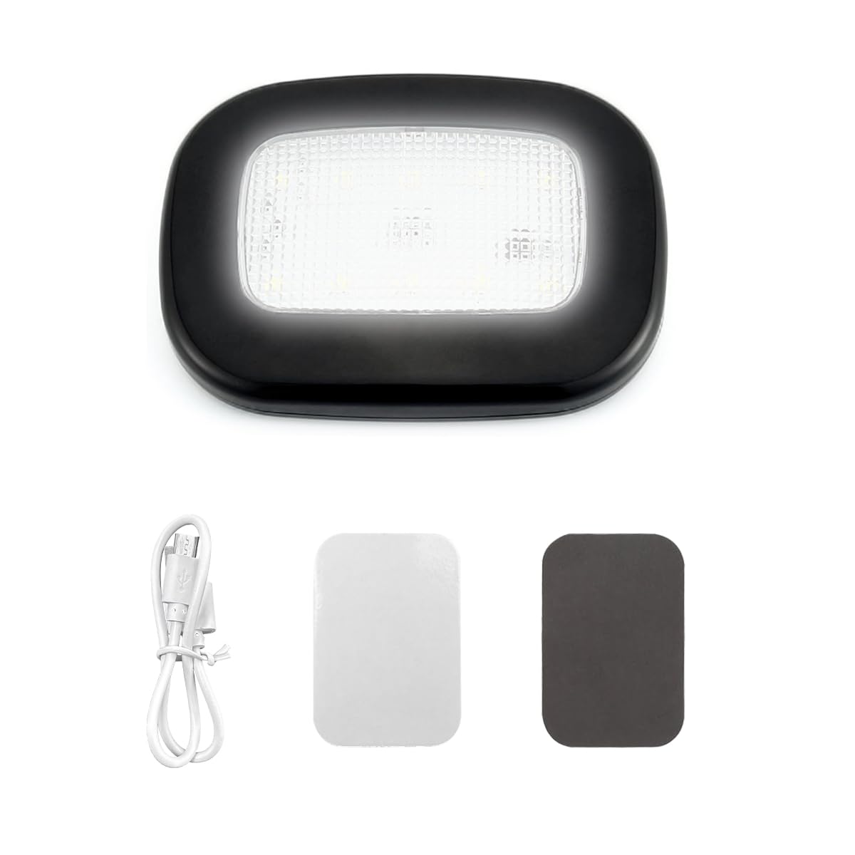 10 LED Magnetic Dome Light for Car - USB Rechargeable Wireless Auto Interior Ceiling Roof Reading Lamp - Universal Vehicle Accessories for RV, Camping, Bedroom (Black) | Perfect for Night Driving, Emergency Lighting & Cozy Ambience