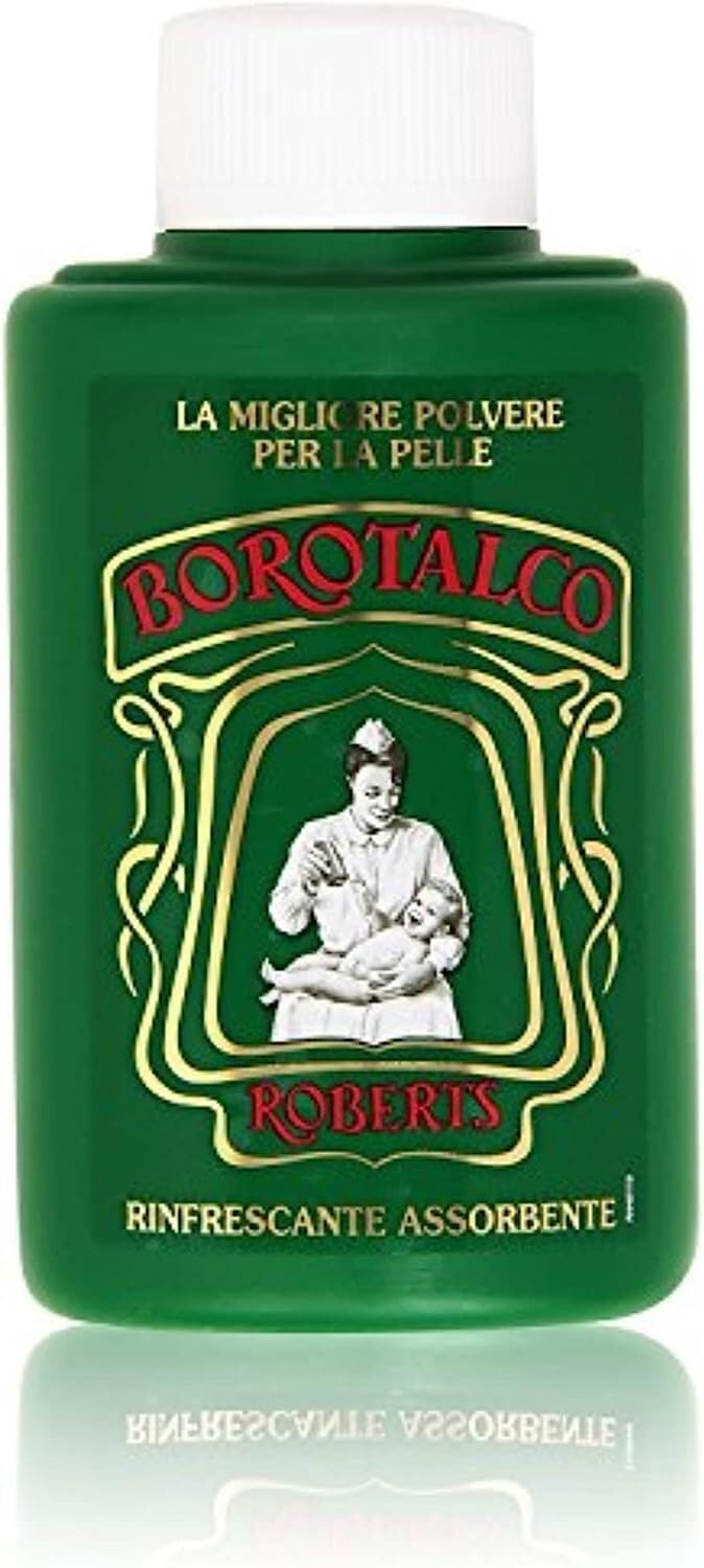 Italian Borotalco Classic Talc Powder - Travel Size Shaker (3.5oz) | Fresh Scent for Men & Women | Perfect for Gym, Travel & Everyday Use