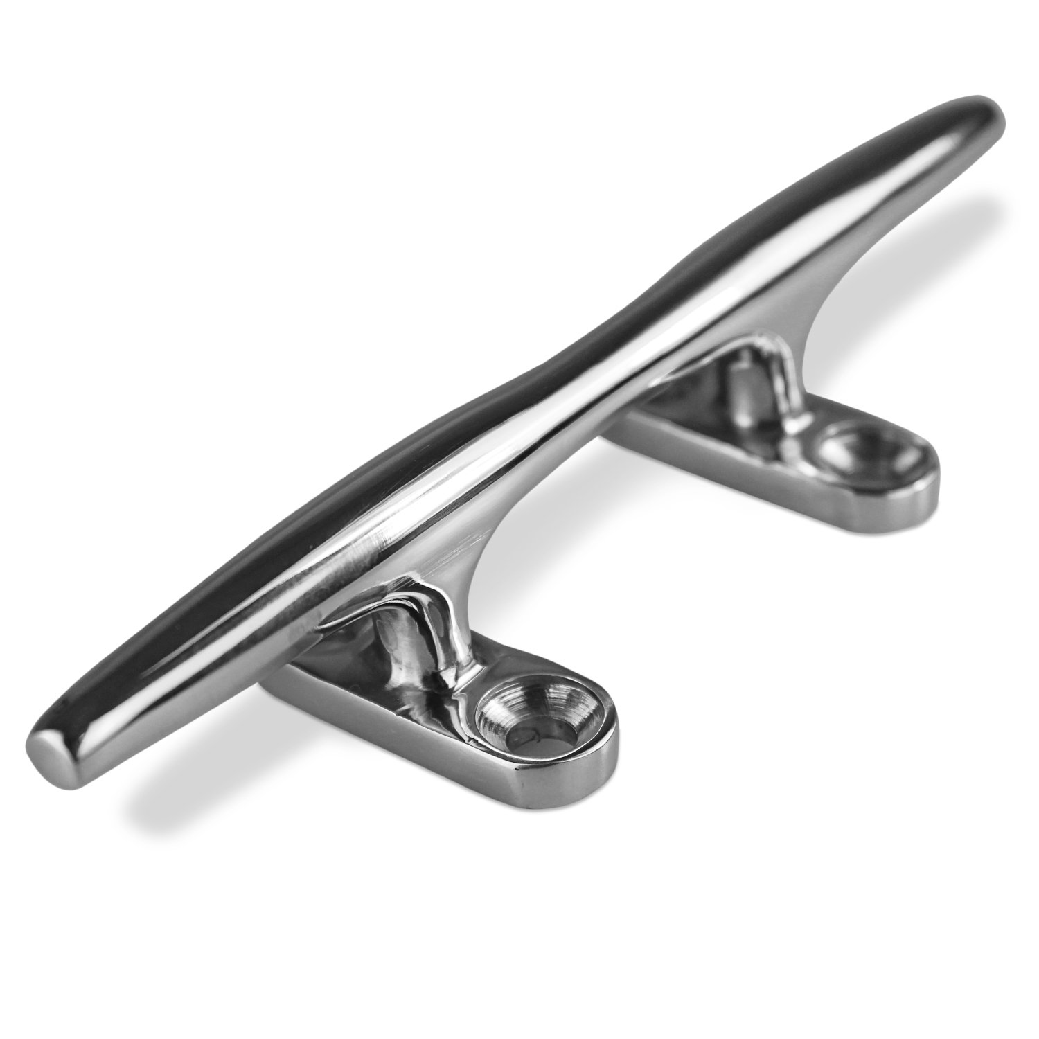 Heavy Duty 316 Marine Grade Stainless Steel Salty Reef Deck Cleat - Polished Finish for Boats, Docks & Marine Applications