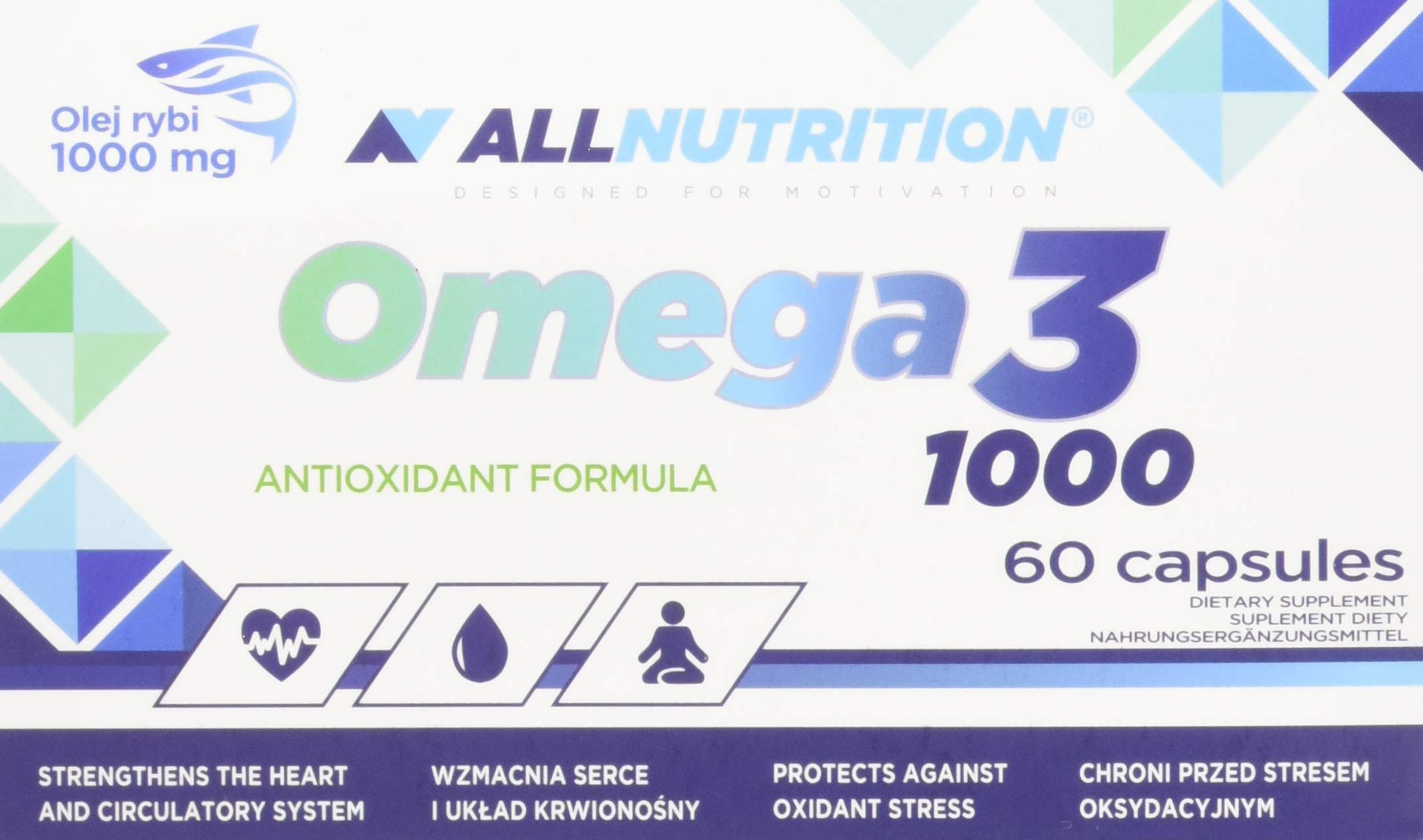 Allnutrition Omega 3 Fish Oil 1000mg Softgels - 60 Capsules for Heart, Brain & Joint Health - Supports Cardiovascular Function & Cognitive Performance
