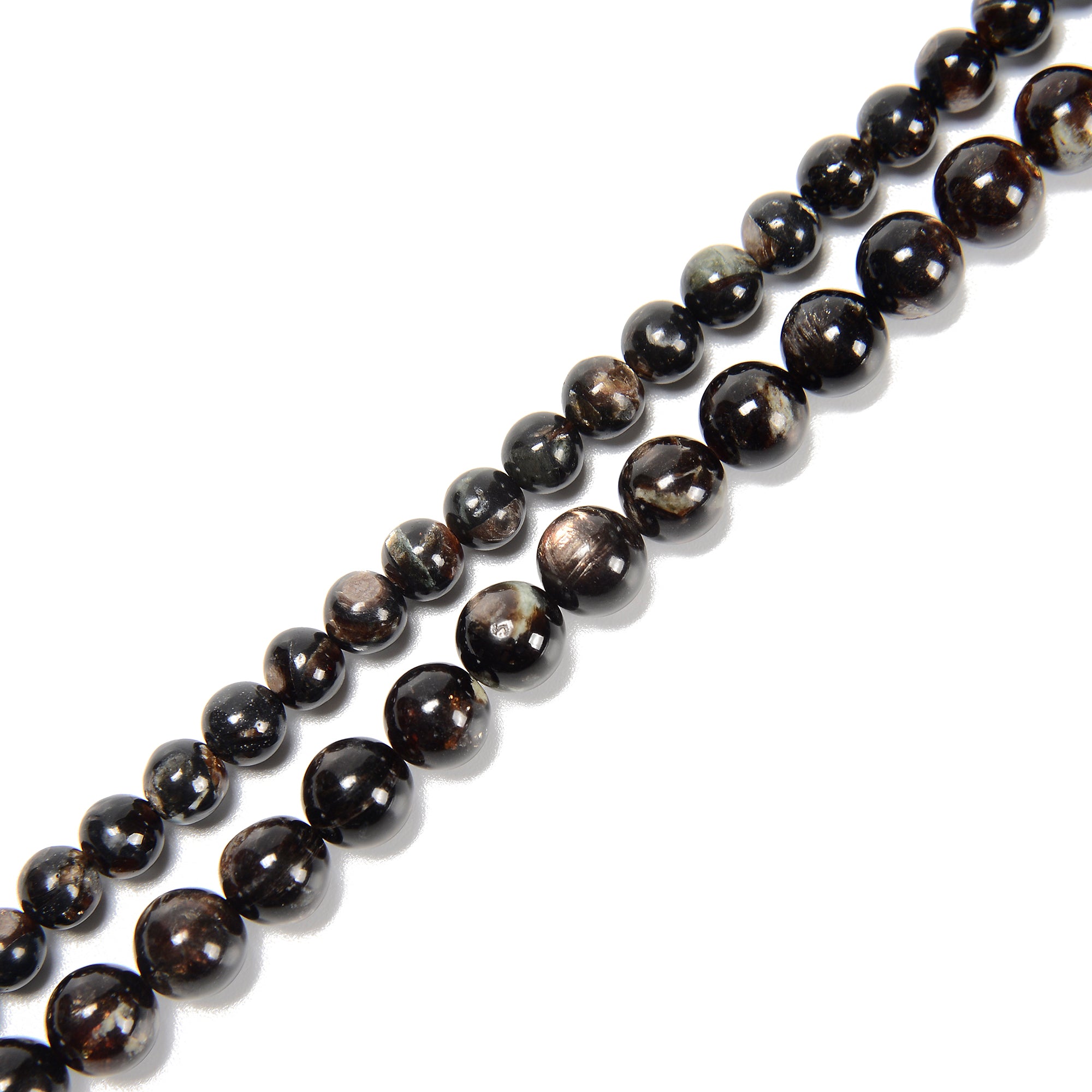 Premium Natural Biotite Mica Beads - Smooth Round 6mm 8mm 10mm - 15.5
