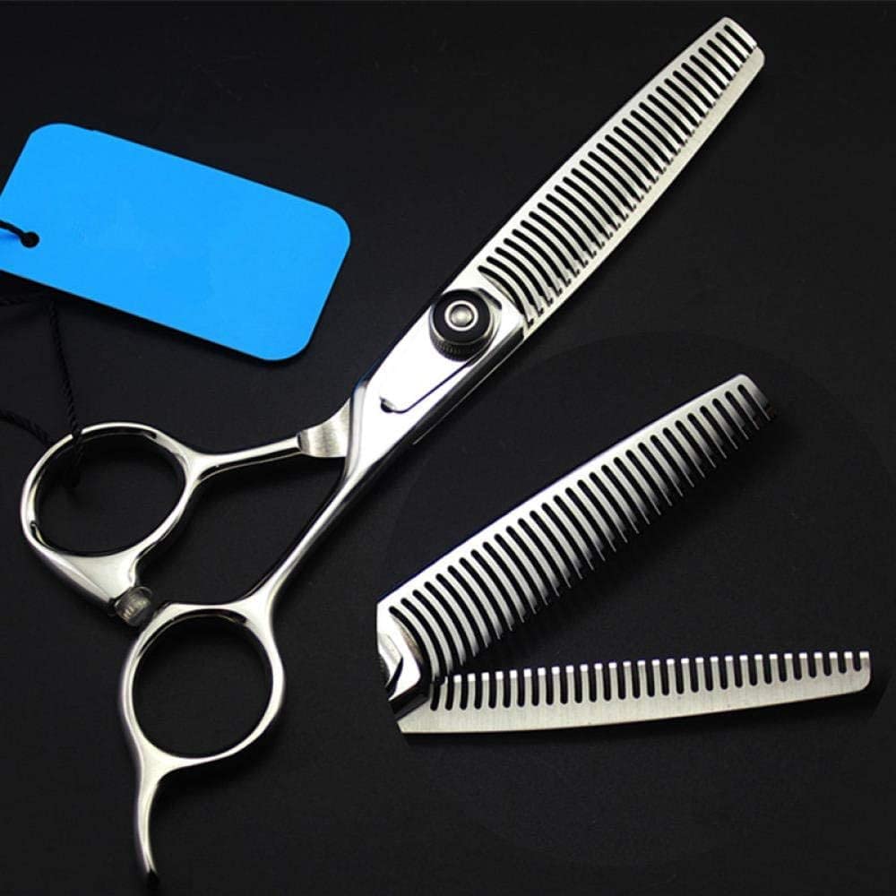 Professional 440C Stainless Steel 6-Inch Double-Sided Teeth Hair Scissors - Curved Salon Barber Thinning Shears for Hairdressing & Styling | Perfect for Layering, Texturizing & Blending Haircuts