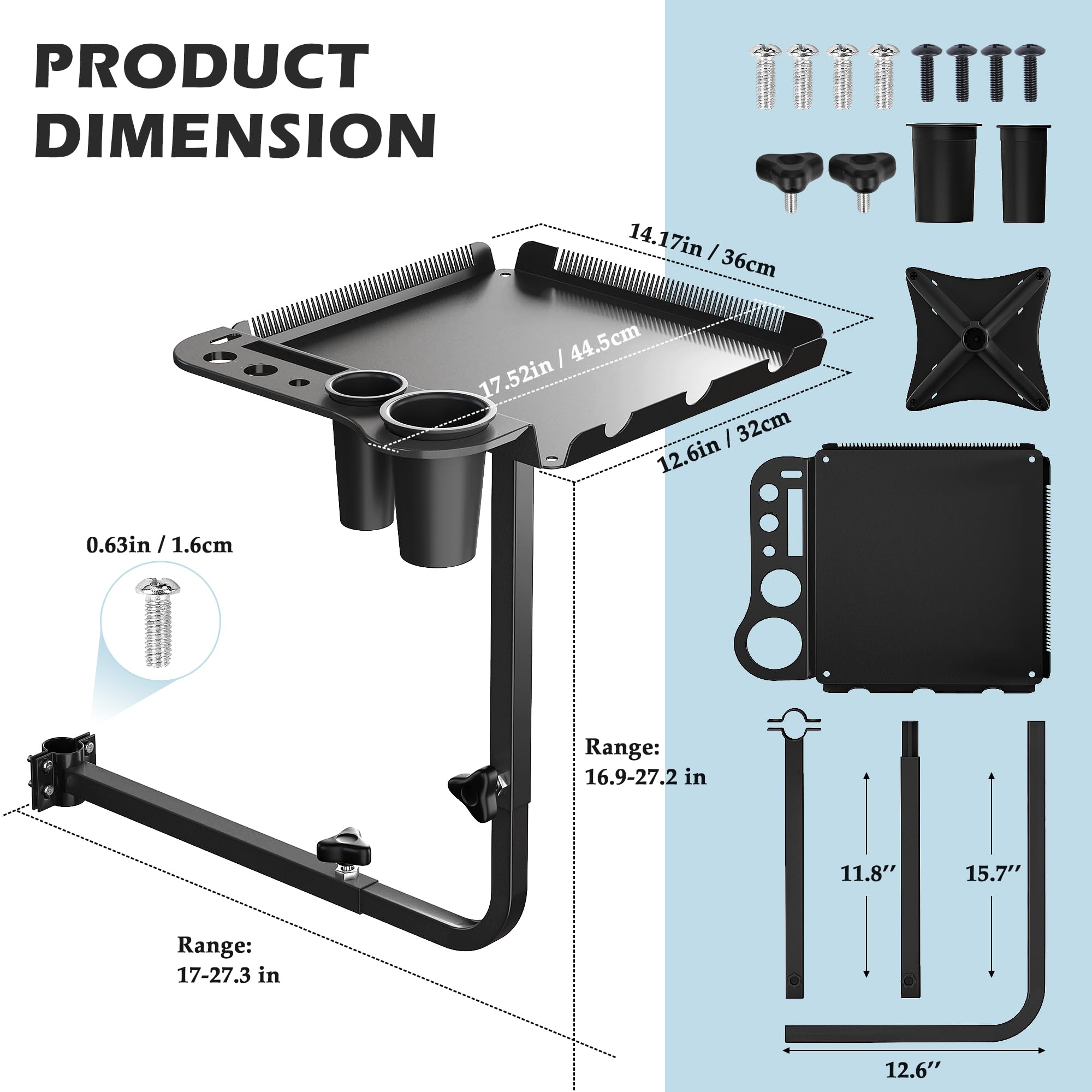 Yeshine Hair Extension Tool Tray - Metal Styling Chair Attachment with 360° Rotation | Perfect for Salon Hairstylists & Home Hairdressing | Organize Clips, Brushes & Hair Dye Supplies