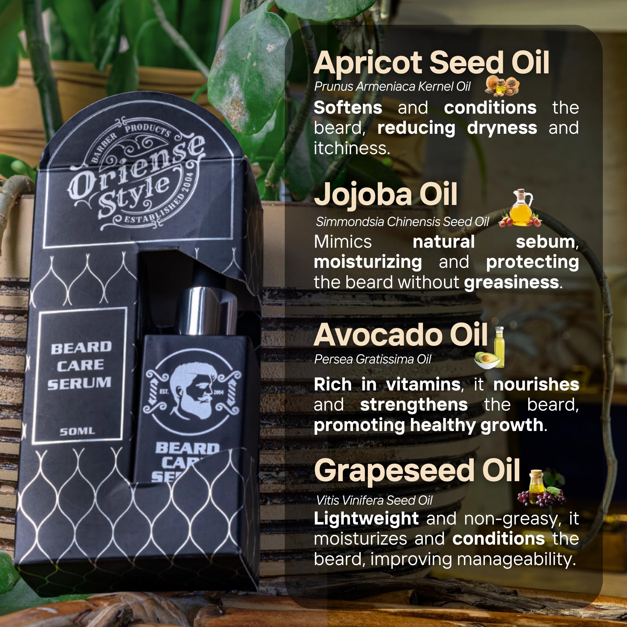 Premium Beard Oil for Men - 7 Natural Oils Blend for Nourishment, Growth & Anti-Itch Care | Moisturizes & Softens Facial Hair | Ideal for Daily Grooming & Beard Maintenance