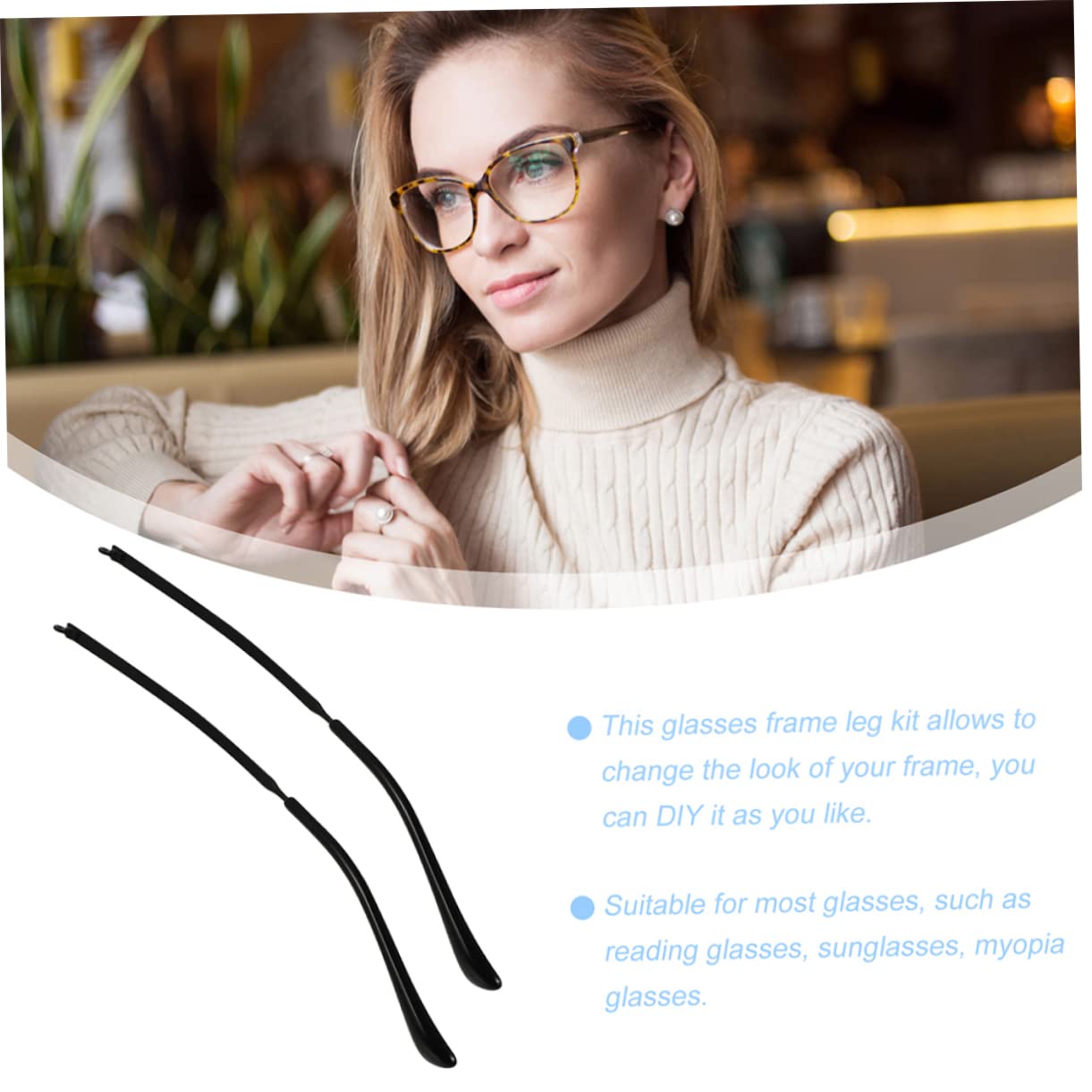 Baluue 2 Pairs Glasses Frame Arm Replacement Kit - Metal Hinge Repair Parts for Eyeglasses, Sunglasses & Reading Glasses | Perfect for Broken Frame Fix at Home, Office or Travel