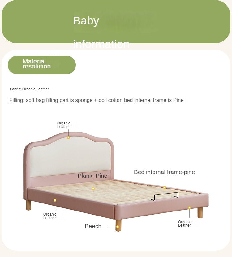 Organic Leather Kids Soft Cloud Bed - Ultra Comfortable & Hypoallergenic Toddler Bed for Nursery, Bedroom, or Playroom - Perfect for Relaxation & Sweet Dreams