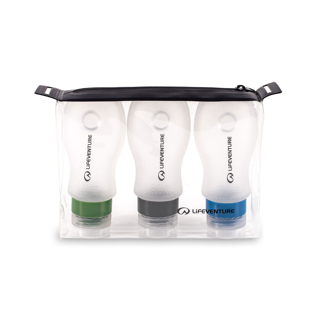 Lifeventure Silicone Travel Bottles Set - Leak Proof, TSA Approved for Toiletries & Liquids - Perfect for Air Travel, Gym, Camping & Outdoor Adventures