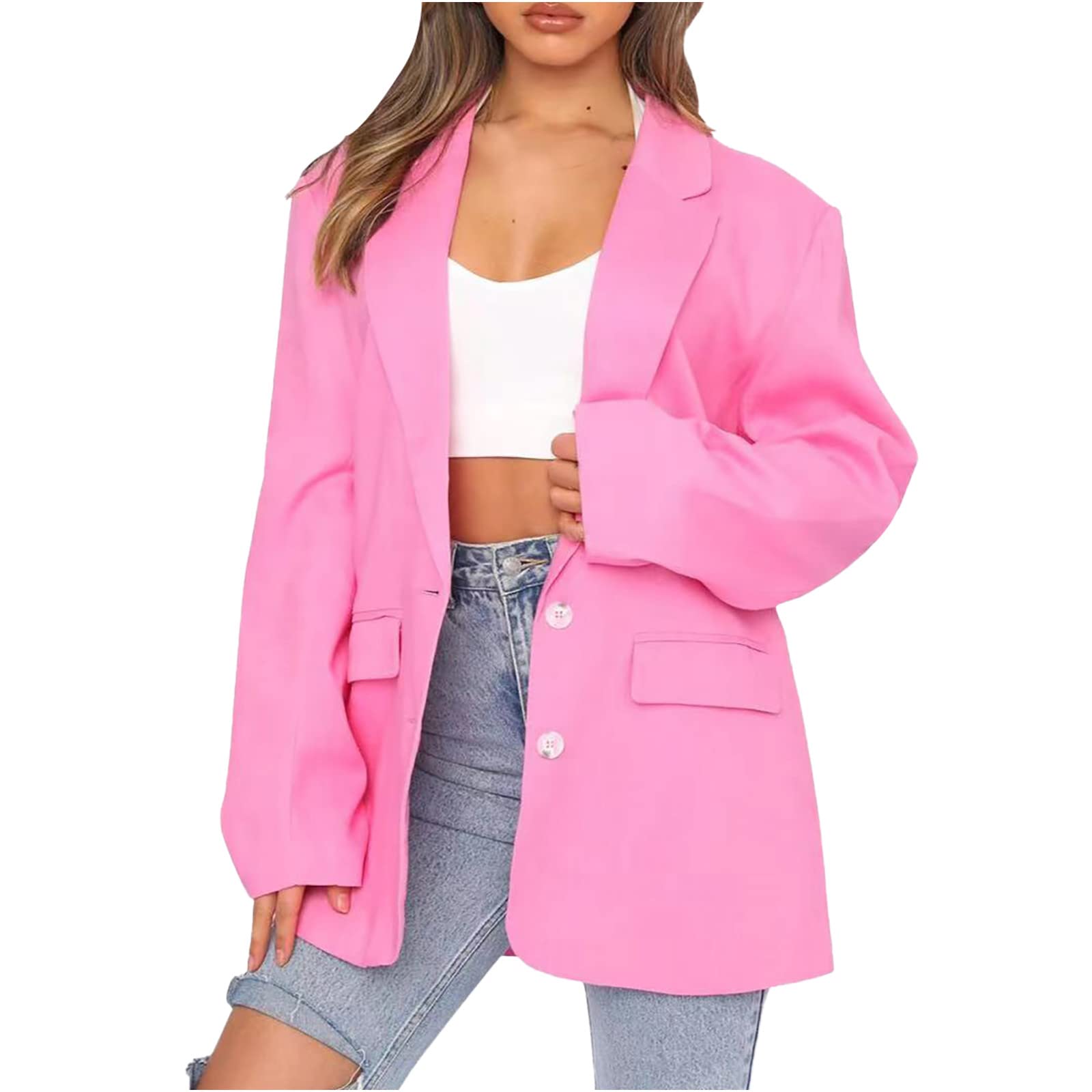 Women's Casual Blazers - Open Front Long Sleeve Office Jacket for Work & Business | Summer & Fall Wear