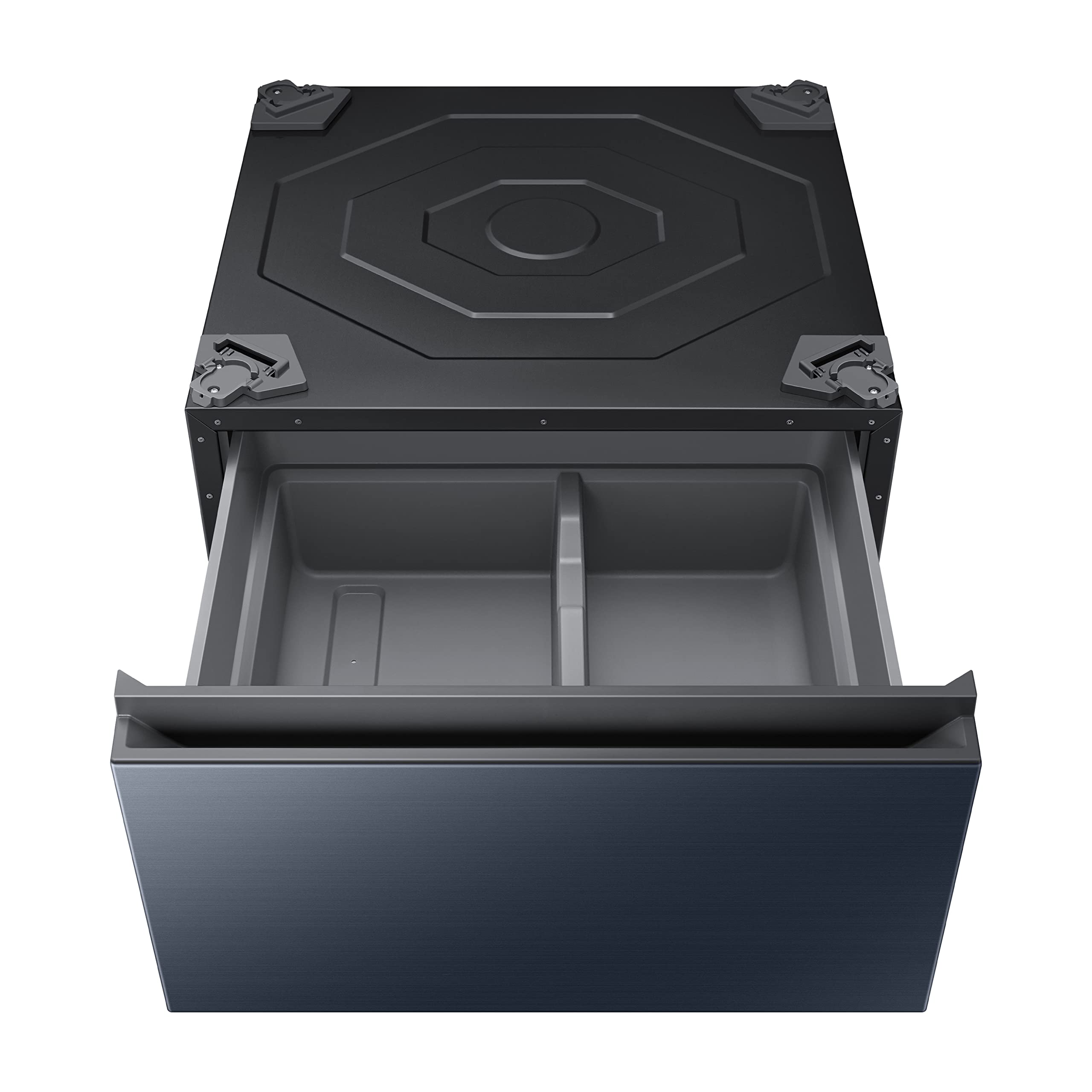 Samsung 27-Inch Bespoke Front Load Washer Dryer Pedestal Stand with Pull-Out Laundry Storage Drawer | WE502ND | Brushed Navy | Space-Saving Laundry Room Organization for Small Homes & Apartments