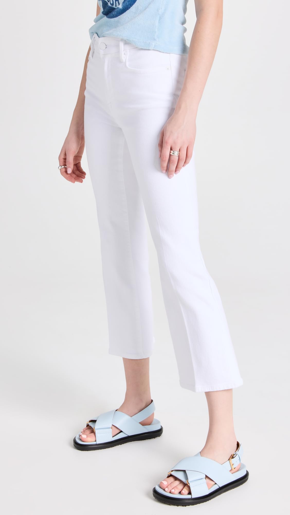 Good American Women's Good Legs Crop Mini Bootcut Jeans - High Waisted Stretch Denim Pants for Casual & Night Out | Perfect for Date Night, Parties and Everyday Wear