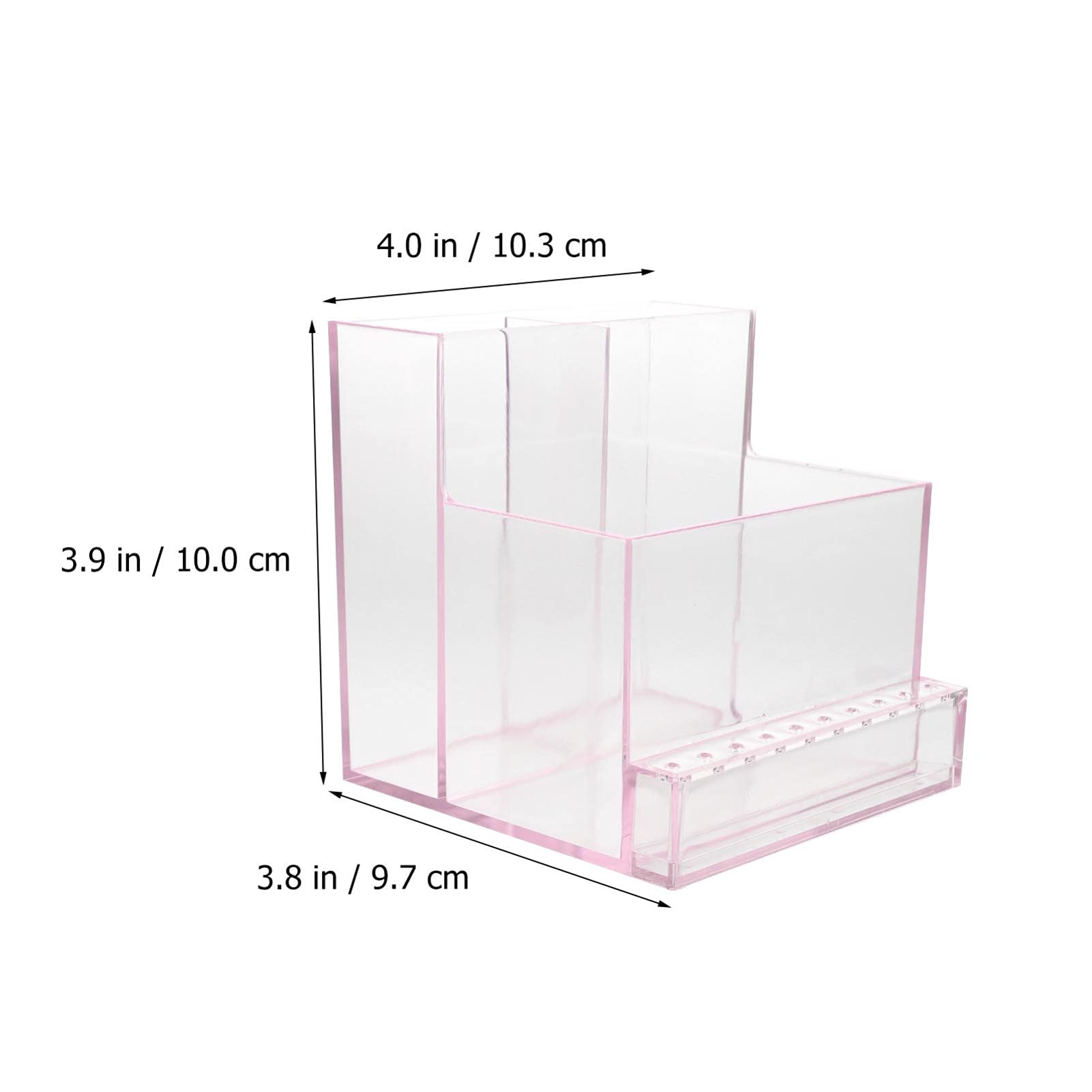 EXCLUZO Makeup Storage Organizer Box with Nail Drill Bit Holder - Professional Nail Art Tool Organizer for Acrylic Nail Polish Drill Bits & Brushes - Perfect for Salon, Home Manicure & Beauty Storage