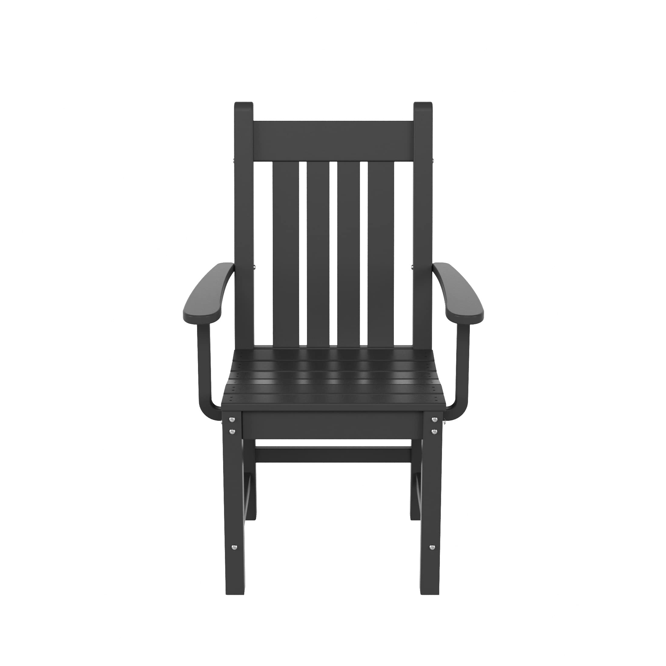 WestinTrends Malibu Classic Outdoor Dining Chairs with Arms - All-Weather Poly Lumber Adirondack Patio Chairs for Restaurant, Bistro & Backyard - 350 LBS Weight Capacity, Ergonomic Arched Backrest & Curved Seat - Gray - Perfect for Dining, Lounging & Outdoor Relaxation