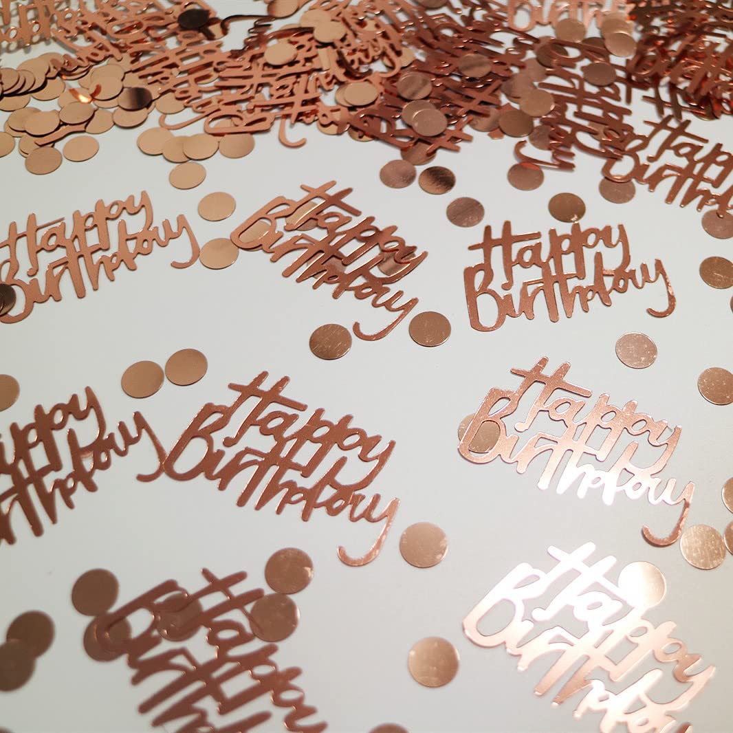 Rose Gold Birthday Confetti Sequins - EMAAN Foil Confetti for Party Decorations, Table Sprinkle & Dessert Toppers | Perfect for Birthday Celebrations, Baby Showers & Wedding Receptions