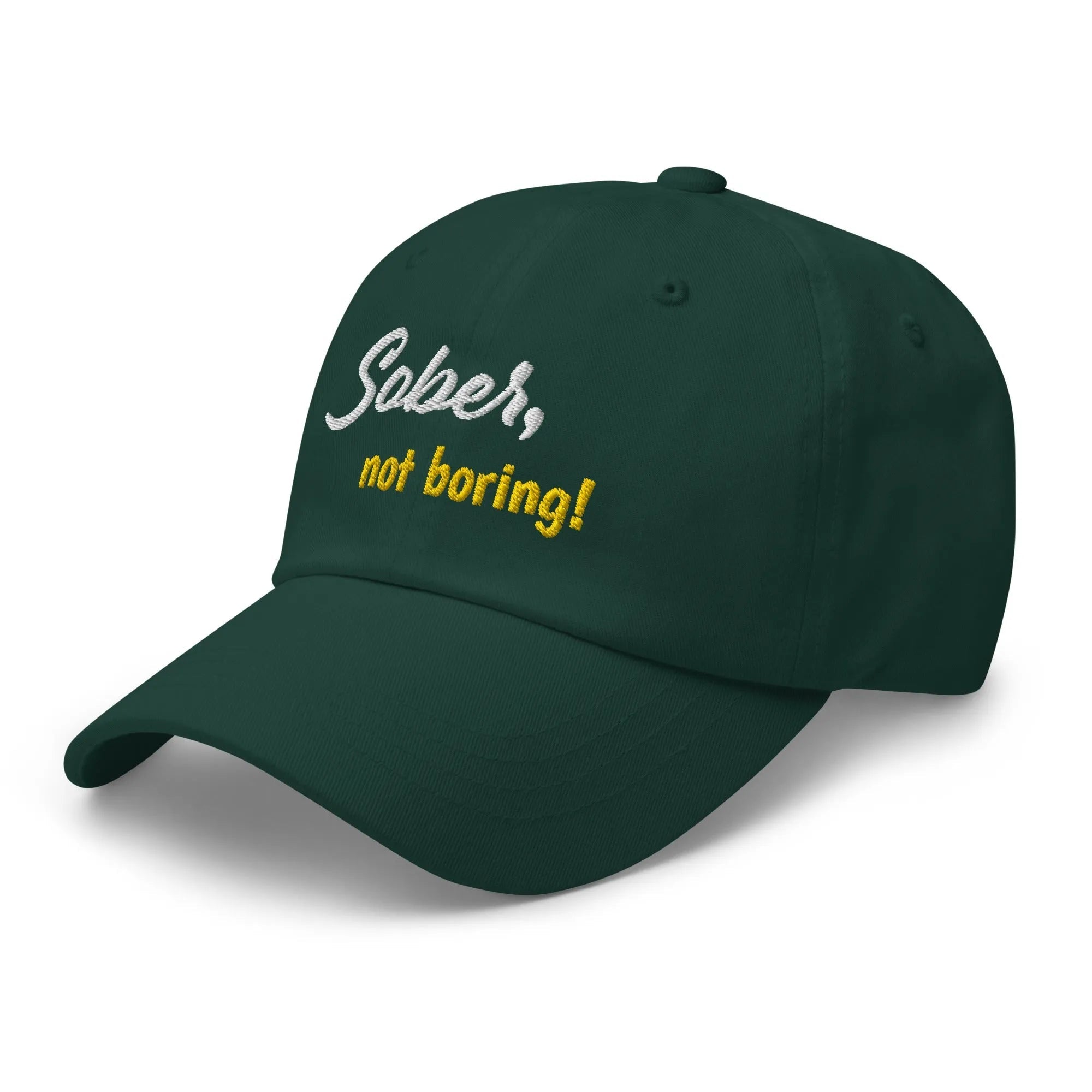 Sober Not Boring Embroidered Dad Hat - Stylish Unisex Baseball Cap for Men & Women - Perfect for Outdoor Activities, Sports, and Casual Wear