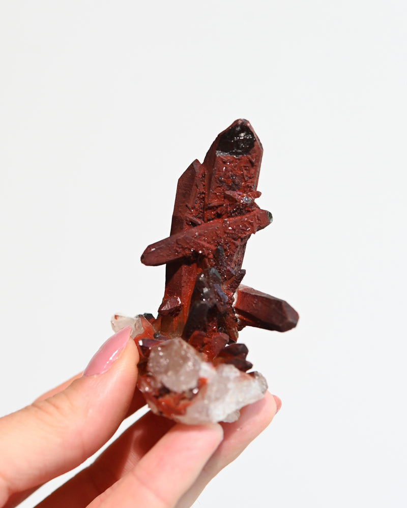 Natural Fire Hematite Quartz Cluster - Healing Crystal for Meditation, Chakra Balancing & Home Decor | Perfect for Spiritual Gifts, Energy Cleansing & Yoga Spaces