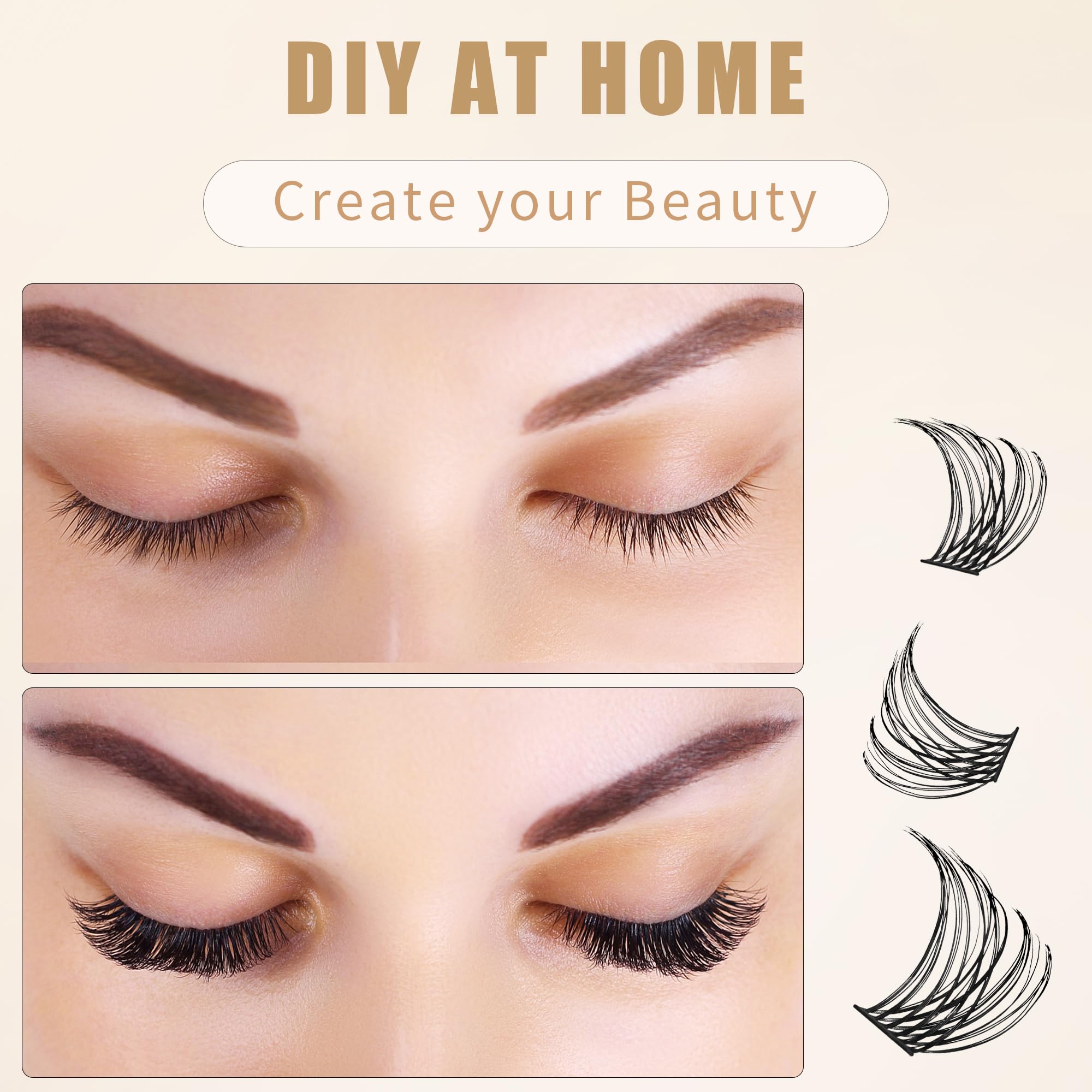 72 Cluster Lashes - DIY Wispy Fluffy Eyelash Extension Kit | Reusable False Eyelashes for Natural Look (10-16mm, C/D Curl, BM 01) | Perfect for Bridal Makeup, Daily Wear & Special Occasions