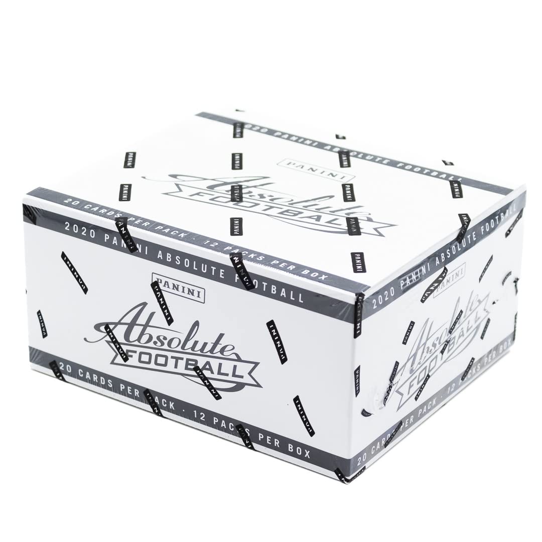 2020 Panini Absolute NFL Football Trading Cards Cello Box - 12 Packs per Box | Collectible Sports Cards for NFL Fans & Trading Card Enthusiasts