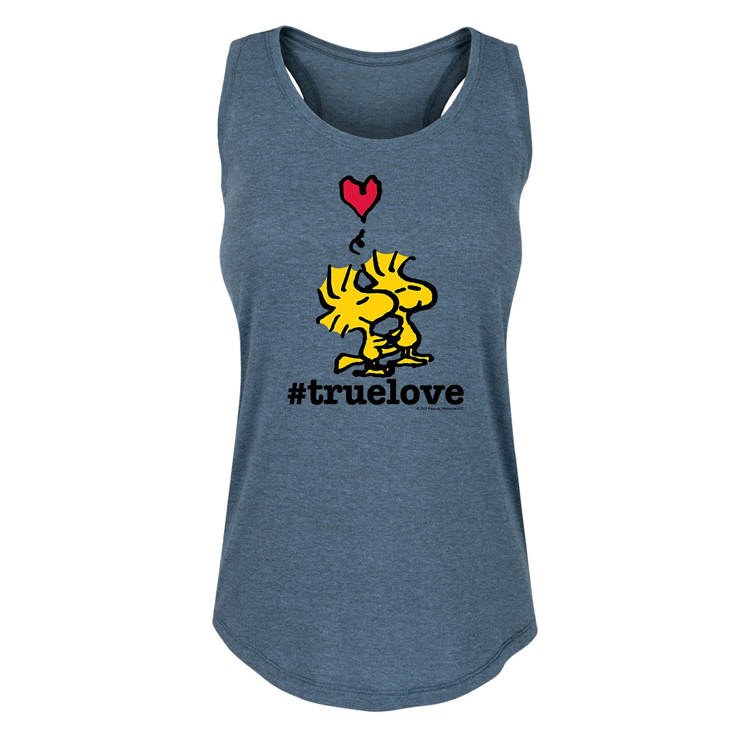 Peanuts True Love Woodstock Women's Racerback Tank Top - Cute Cartoon Graphic Summer Casual Wear for Women - Perfect for Beach, Gym, and Everyday Outfits