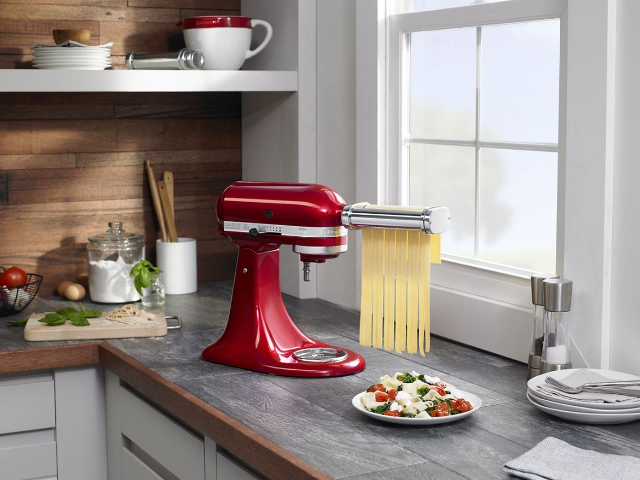 KitchenAid 5-Piece Deluxe Pasta Maker Attachment Set for Stand Mixers - Make Homemade Spaghetti, Fettuccine, Lasagna & More | Perfect for Italian Cooking & Pasta Lovers