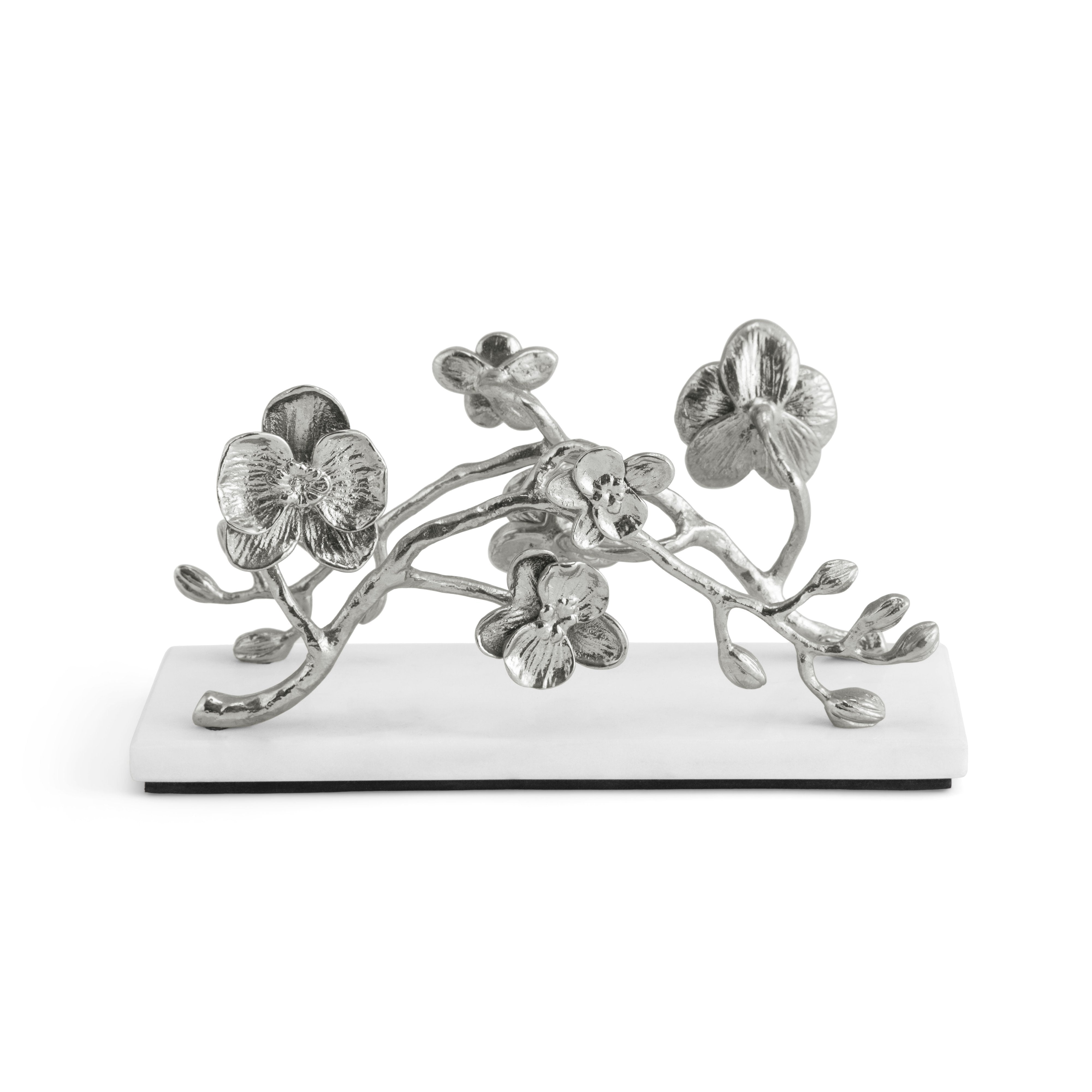 Elegant White Orchid Napkin Holder for Dining Table - Perfect for Weddings, Parties, and Home Decor