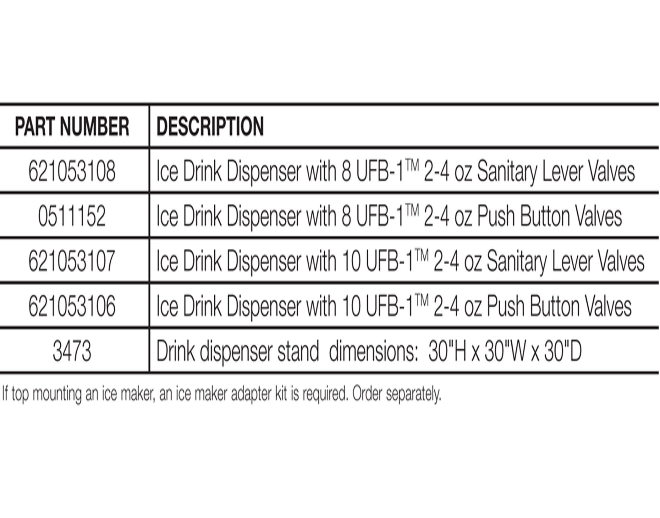Cornelius 30” Wide 8 or 10 Drink Ice Combo Enduro 200 Beverage Dispenser with Sanitary Lever/Push Button Valves & Cabinet Stand - Free Shipping | Perfect for Restaurants, Cafes, and Catering Events