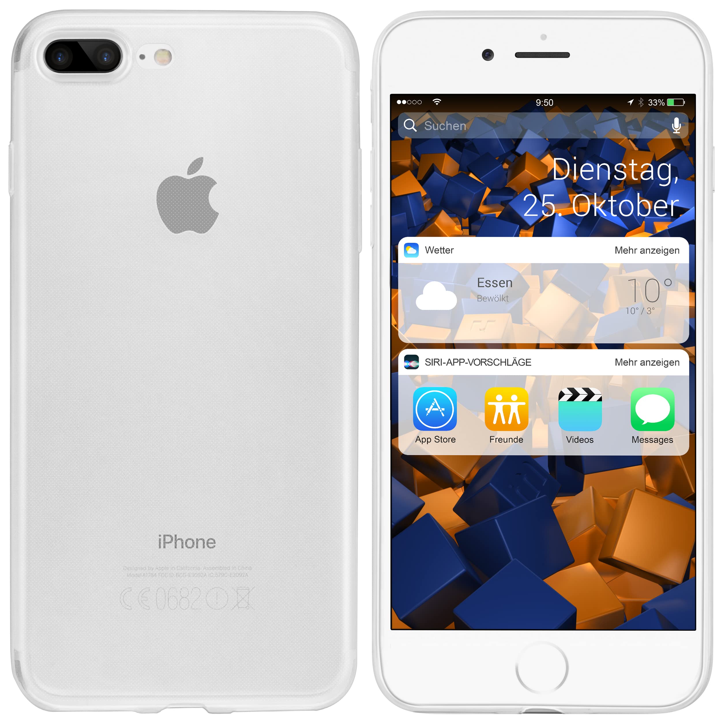 mumbi iPhone 7/8防摔手机壳 双握把设计 黑色 适用于日常通勤和户外活动