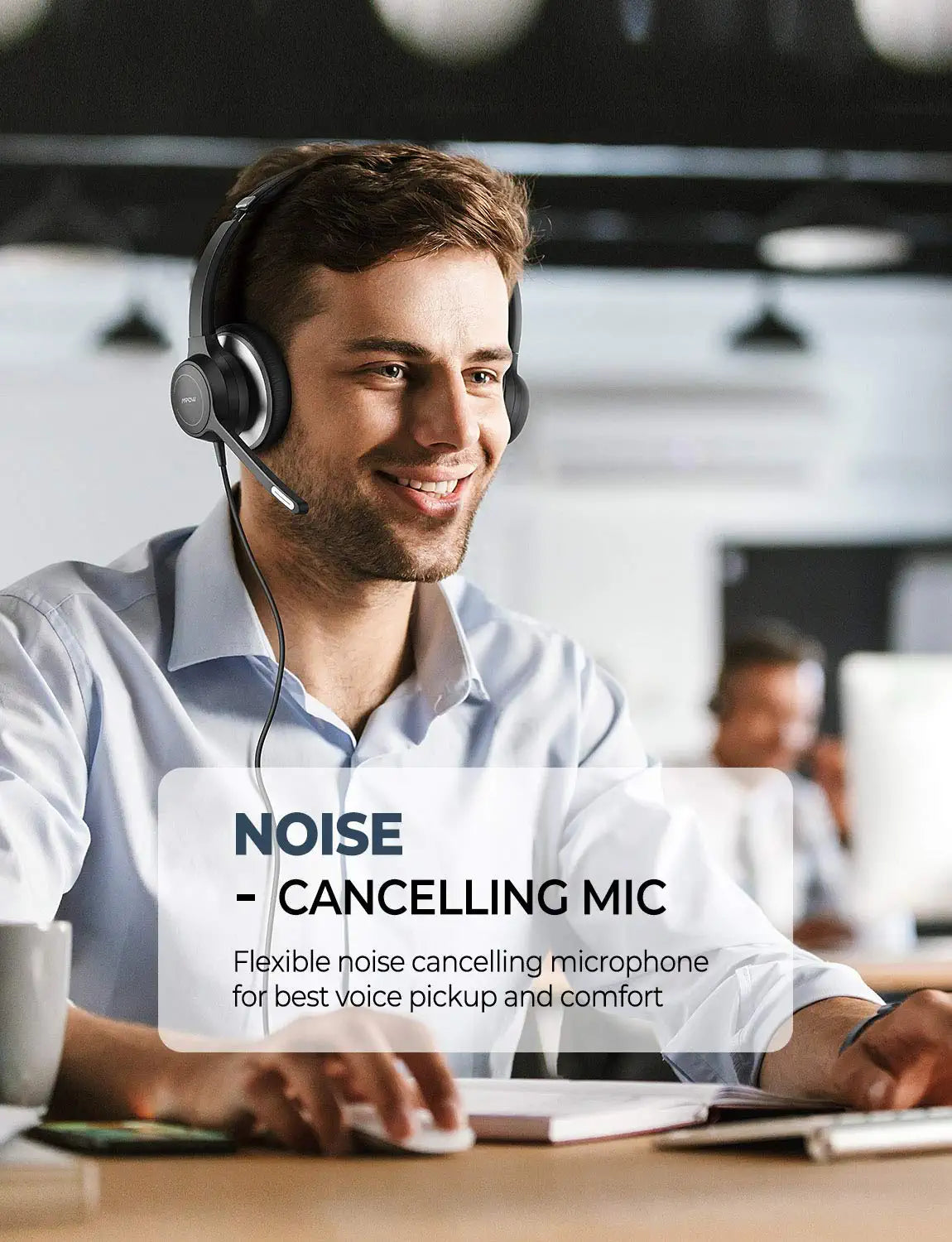 Mpow HC6 Noise Cancelling Gaming Headset with Microphone - Lightweight Over-Ear Headphones for PC, PS4, Xbox, Office & Online Classes