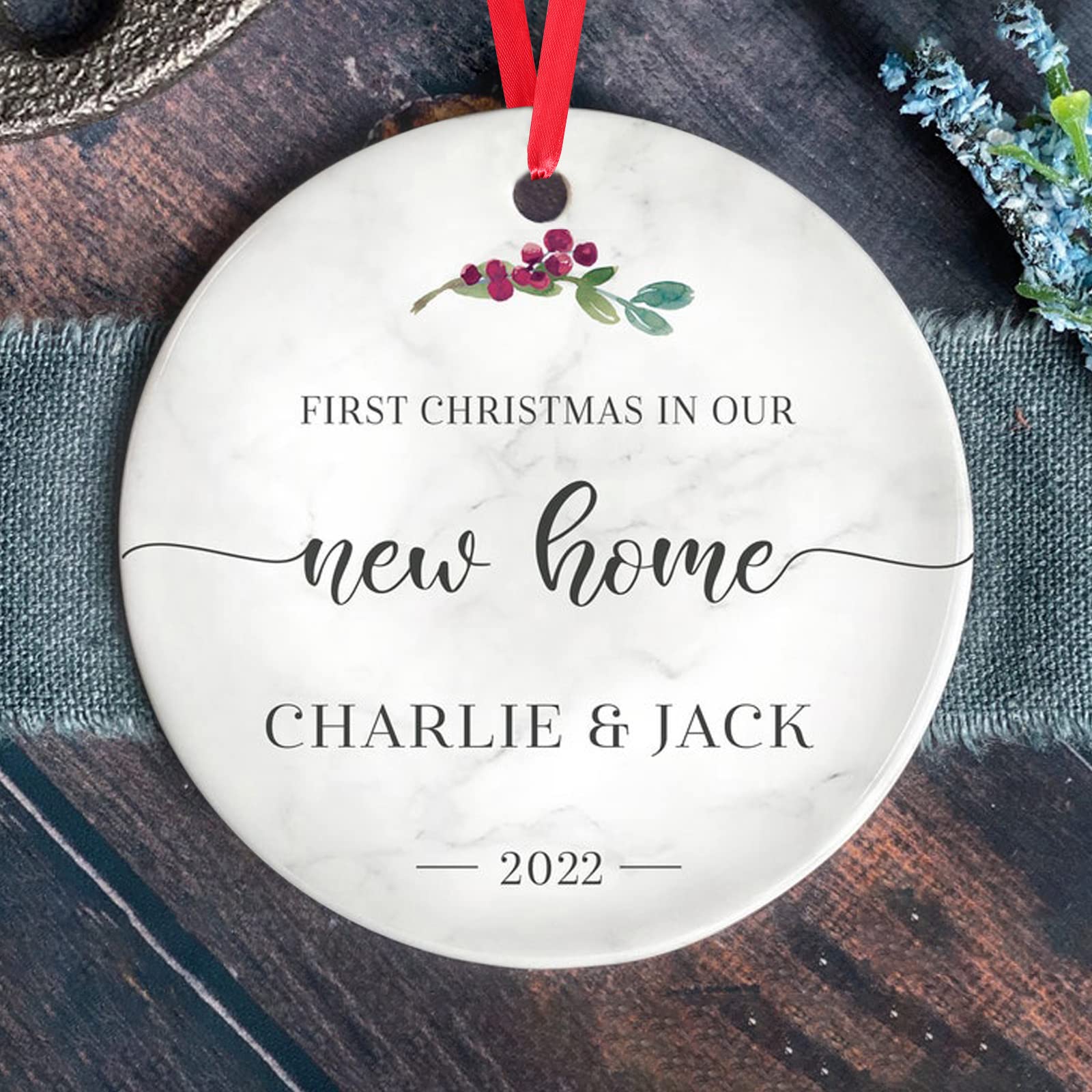 First Christmas Ornament for New Home - Personalized Housewarming Gift & Holiday Decoration - Perfect as New Homeowner Present & Christmas Tree Ornament - Ideal for Housewarming Parties & Holiday Celebrations