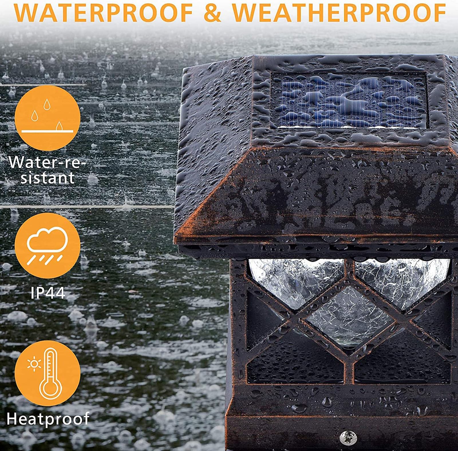TWINSLUXES Solar Post Cap Lights Outdoor - Waterproof LED Fence Post Solar Lights for 3.5x3.5/4x4/5x5 Wood Posts - Perfect for Patio, Deck, Garden, Pathway, and Driveway Decoration & Lighting