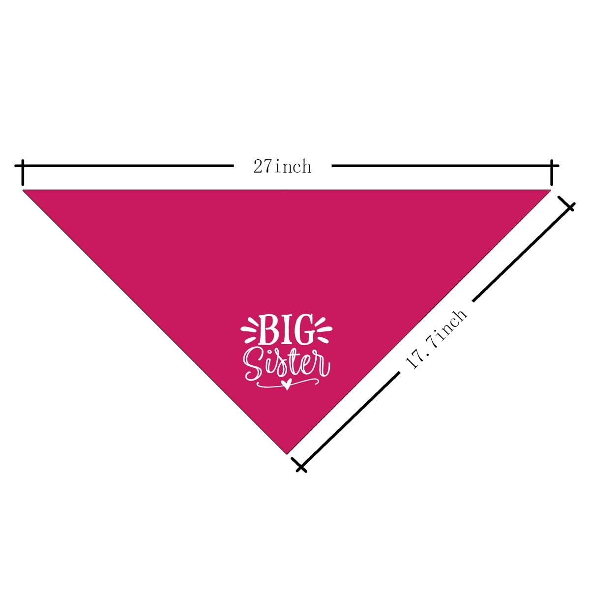 Big Sister Dog Bandana - Deep Pink Pet Scarf for Small & Medium Dogs | Adjustable Triangle Bandana for Puppies | Pet Accessories for Baby Announcement & Special Occasions | Perfect for Birthdays, Photo Shoots & Family Events