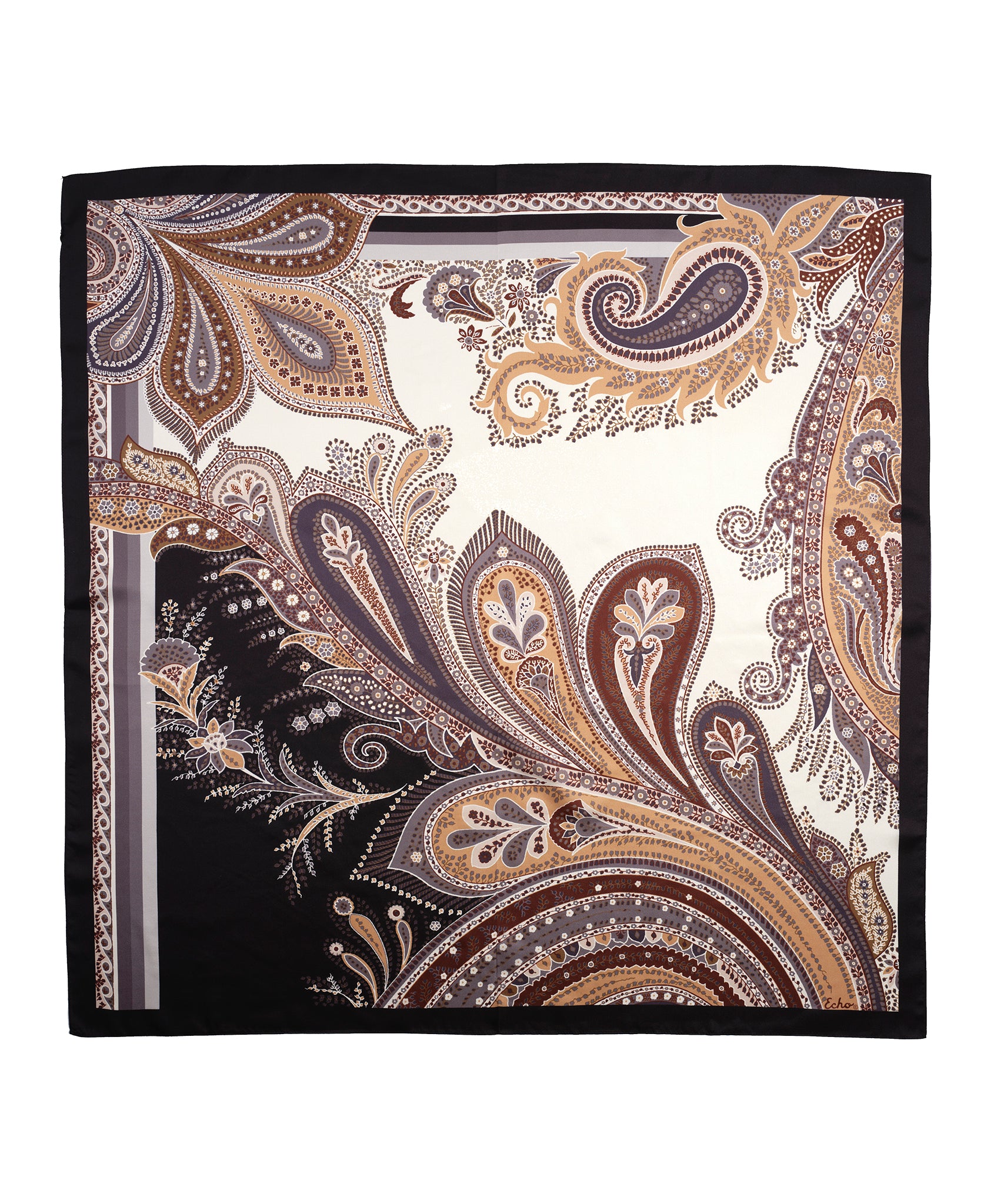 Parlor Paisley 35 Silk Square Scarf - Luxury Fashion Accessory for Women, Elegant Head Wrap & Neck Scarf - Perfect for Parties, Weddings & Office Wear