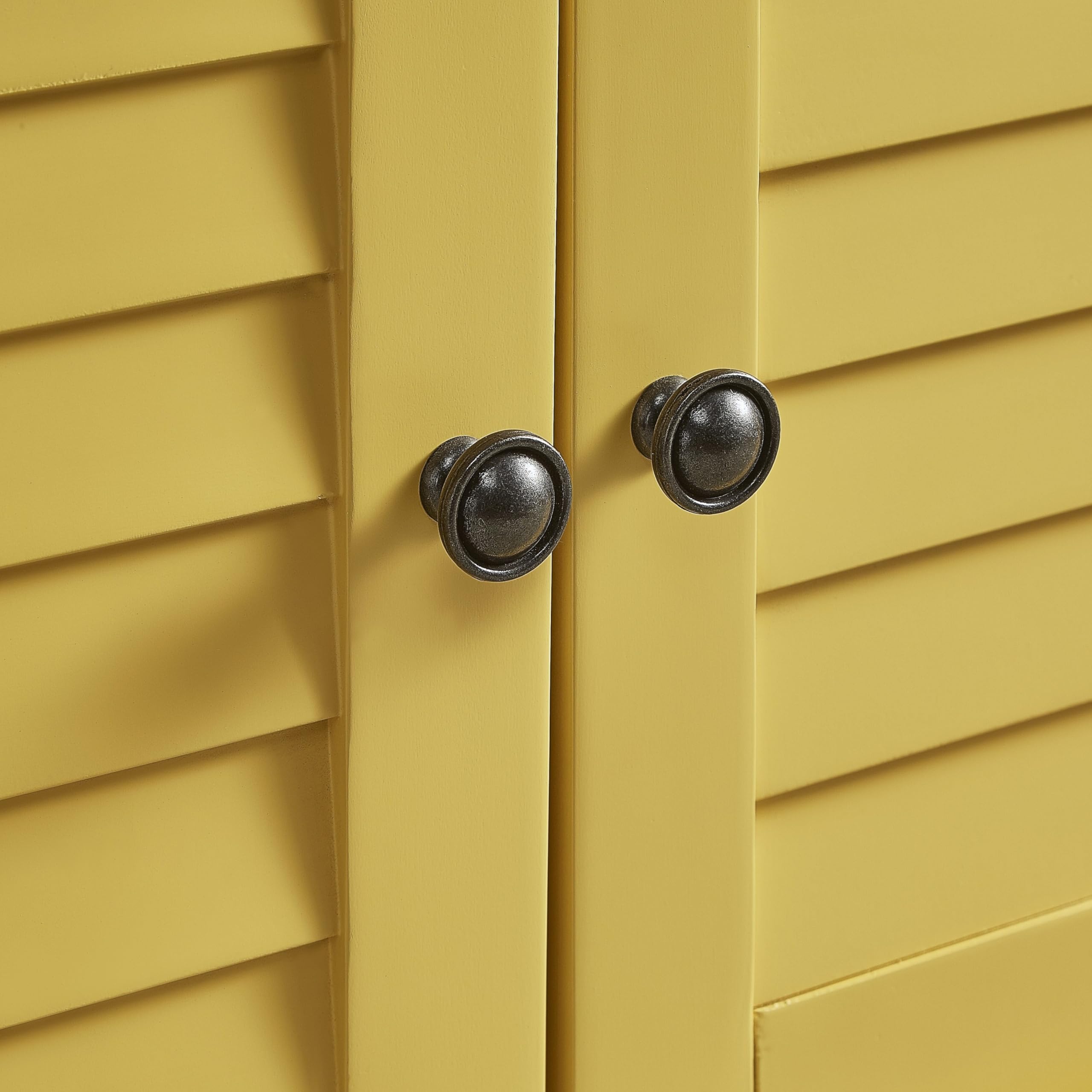 Classic Orange Yellow Painted Maybelle Velvet Cushion Storage Bench - Farmhouse Style Shutter Door Entryway Seat for Hallway, Bedroom & Living Room