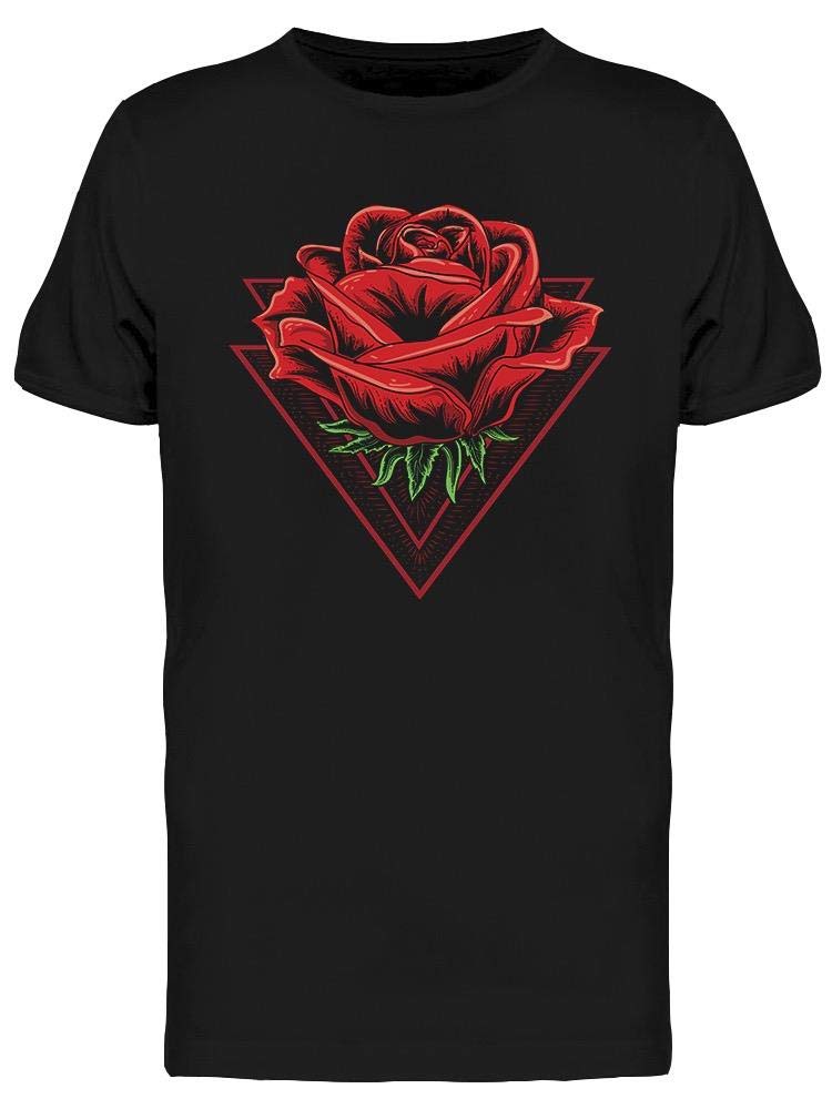 Double Triangle Rose Print Men's T-Shirt - Stylish Casual Tee for Streetwear & Everyday Outfits