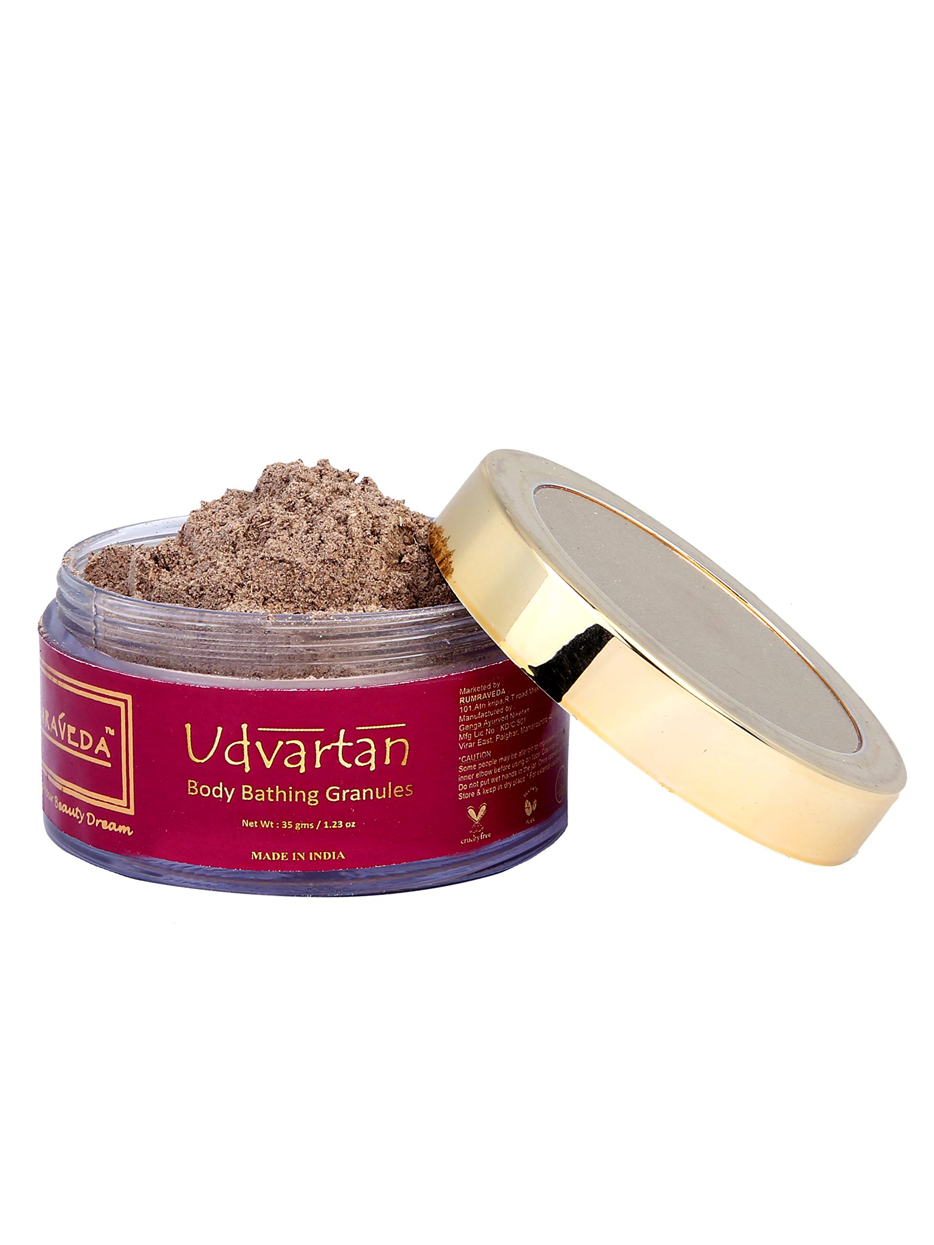 Rumraveda Udvartan Body Bathing Granules - 35g Exfoliating Scrub for Glowing Skin | Perfect for Spa, Ayurvedic Massage & Home Relaxation
