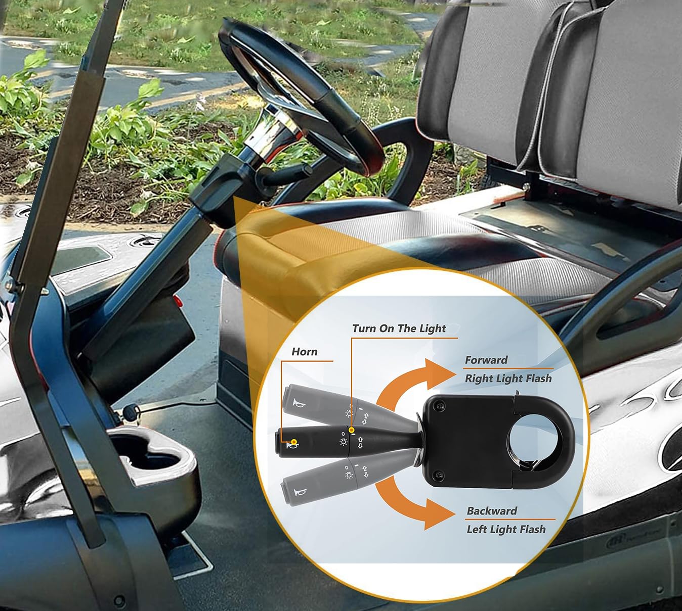 Club Car Precedent Complete LED Light Kit with Turn Signals, Hazard Flasher, Horn & Brake - Fits 2004 & Up Models - Perfect for Golf Cart Safety & Night Driving