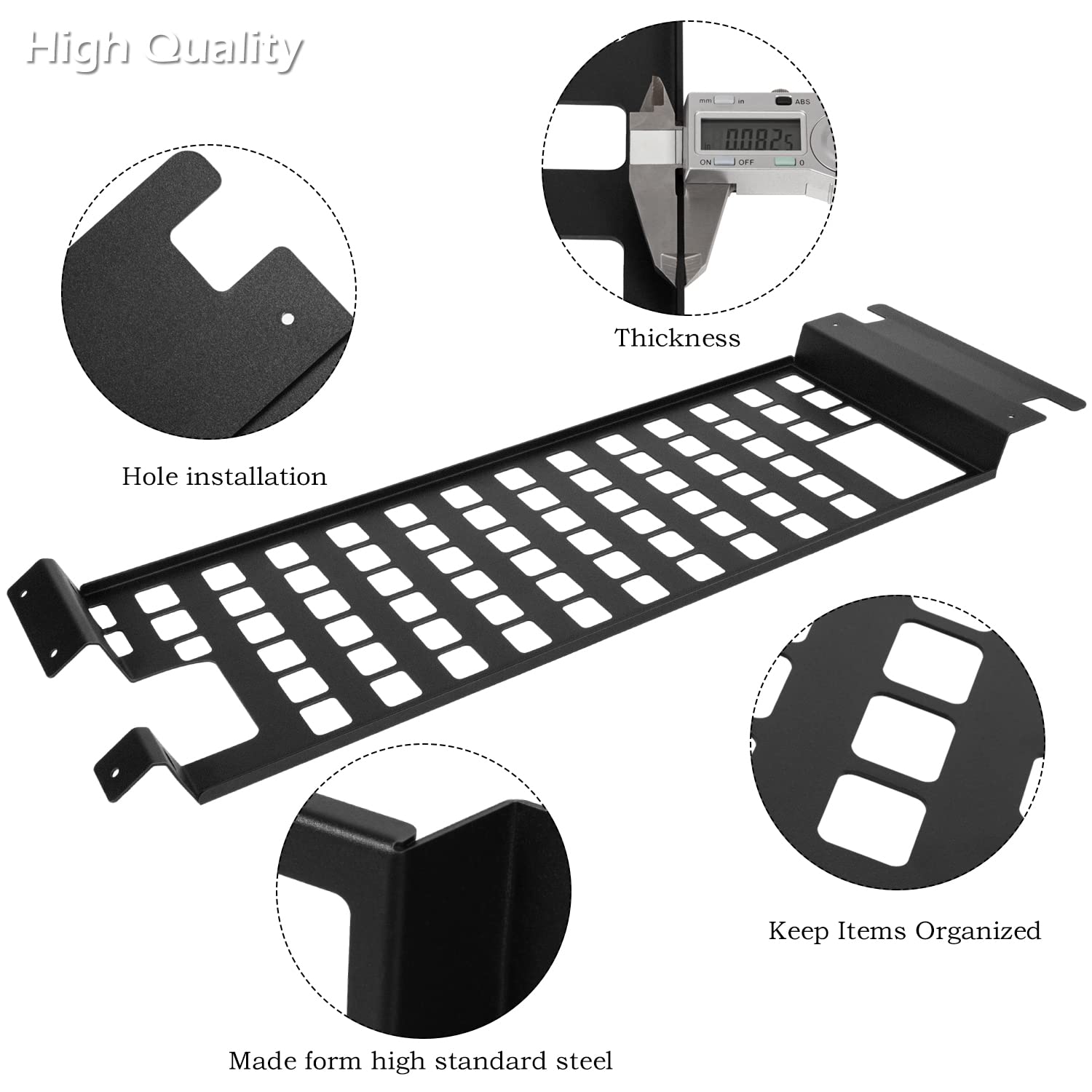Jeep Wrangler JK 2007-2018 Hard Top Roof Rack with MOLLE Panel - Heavy Duty Metal Luggage Storage Carrier & Exterior Accessories for Off-Road Adventures, Camping & Overlanding