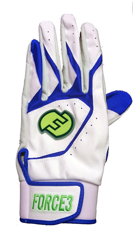 FORCE3 Pro Signature Batting Gloves - Baseball & Softball Training Gloves for Hitting Practice, Bat Grip & Fielding - Premium Leather Palm for Comfort & Durability (Perfect for Games, Training & Outdoor Sports)