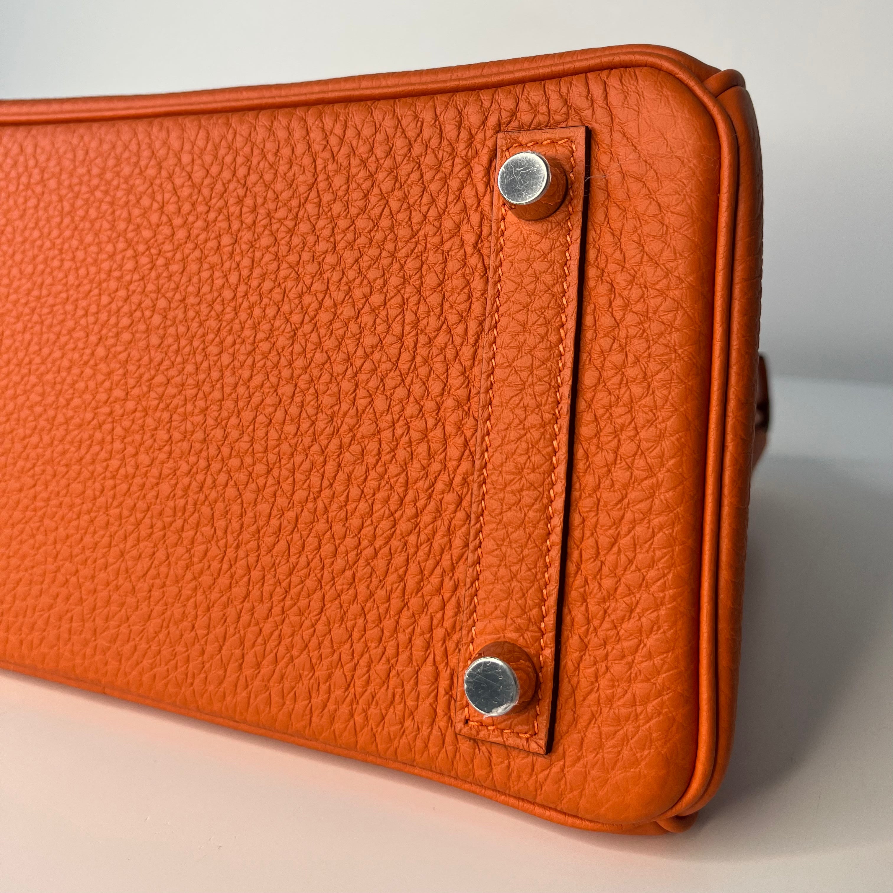 Authentic Hermès Birkin 25 Bag in Orange Togo Leather with Palladium Hardware - Luxury Handbag for Women, Perfect for Work, Travel & Special Occasions