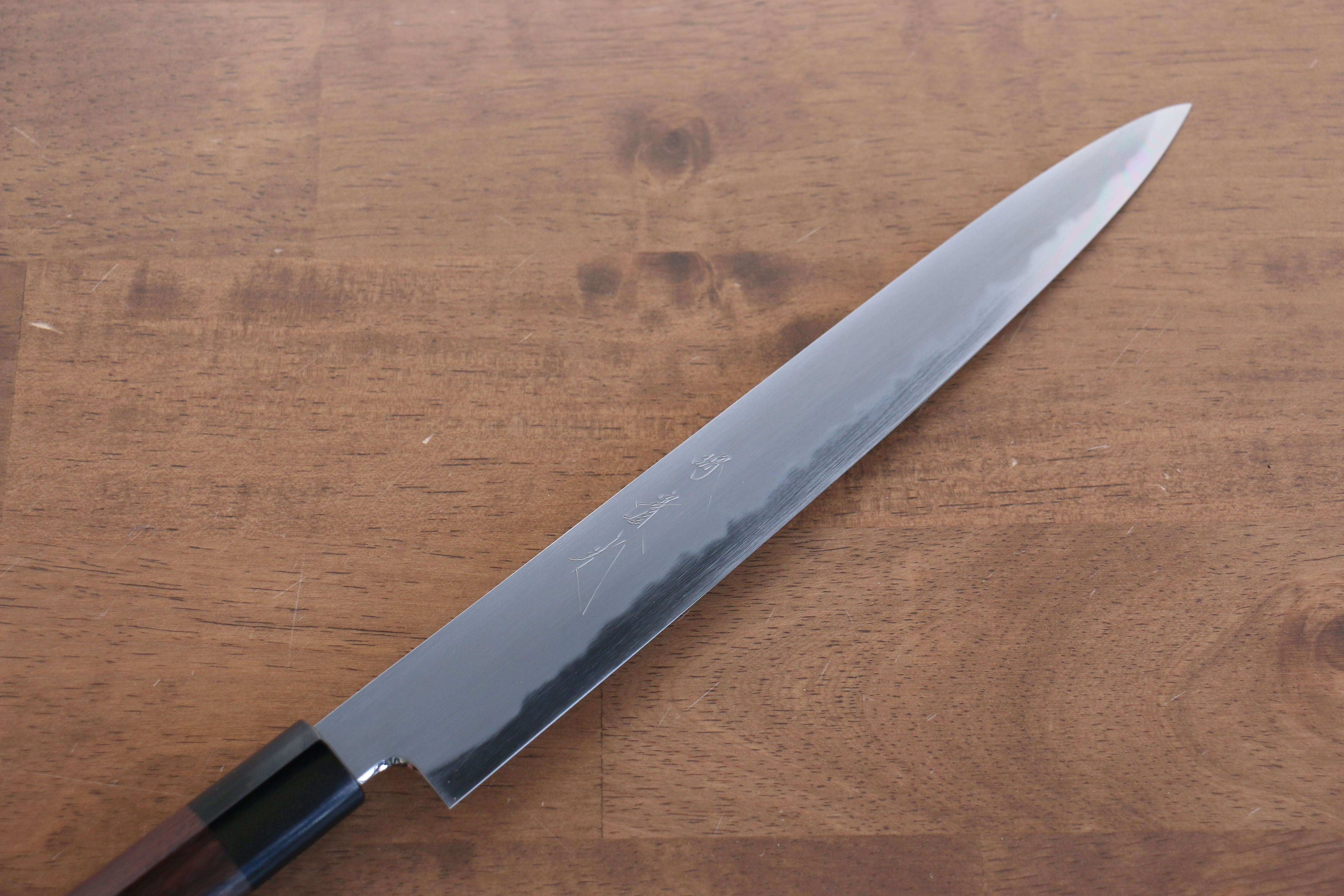 Premium Jikko White Steel No.2 Sujihiki Knife 240mm - Japanese Chef Knife with Shitan Handle for Slicing Meat, Sushi & Precision Cutting - Perfect for Professional Chefs & Home Cooking Enthusiasts