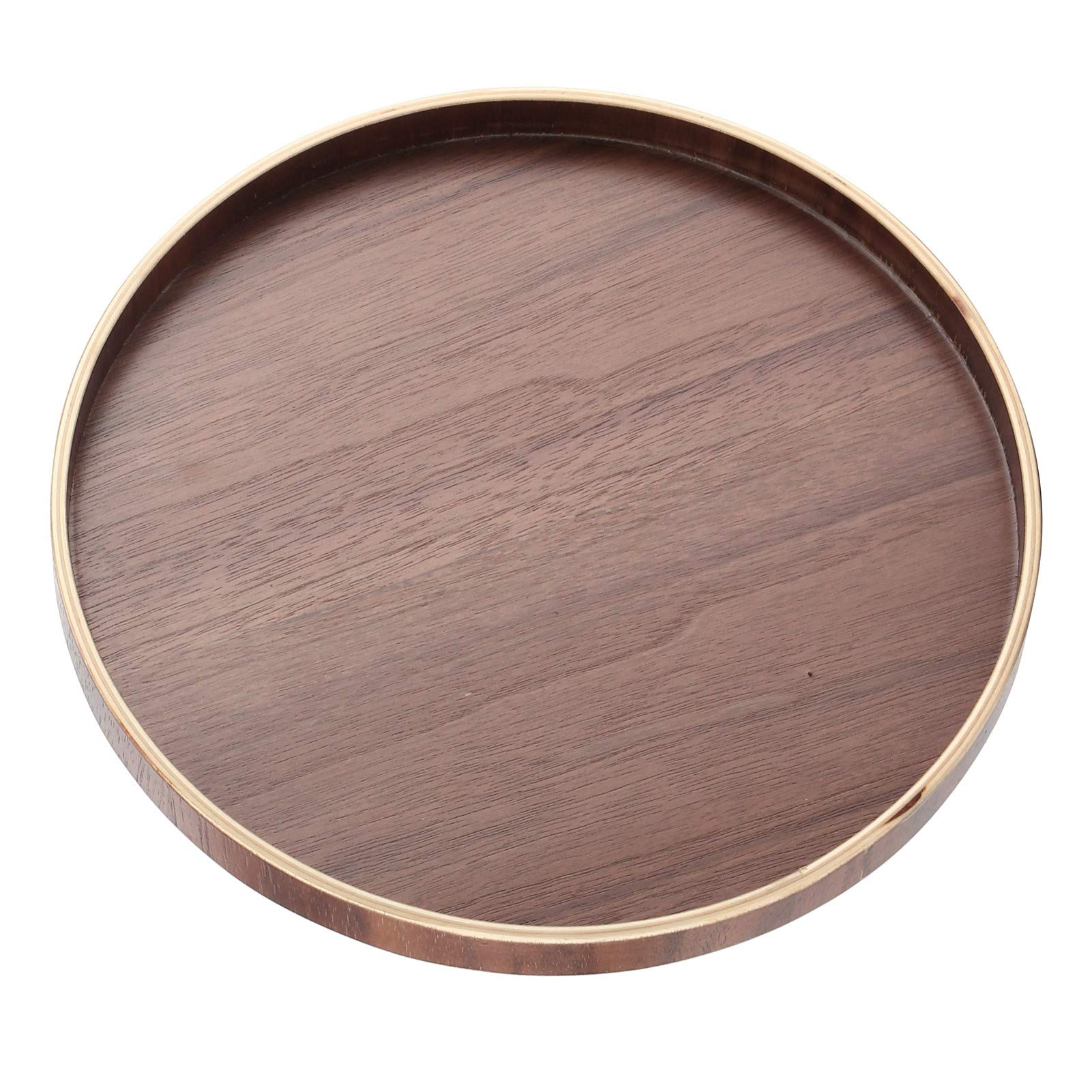 Agatige 12-Inch Round Wooden Serving Tray - Japanese Style Coffee Table Tray for Tea, Coffee, Breakfast & Snacks - Perfect for Ottoman Serving, Dining Room Decor & Gift Giving (30cm)